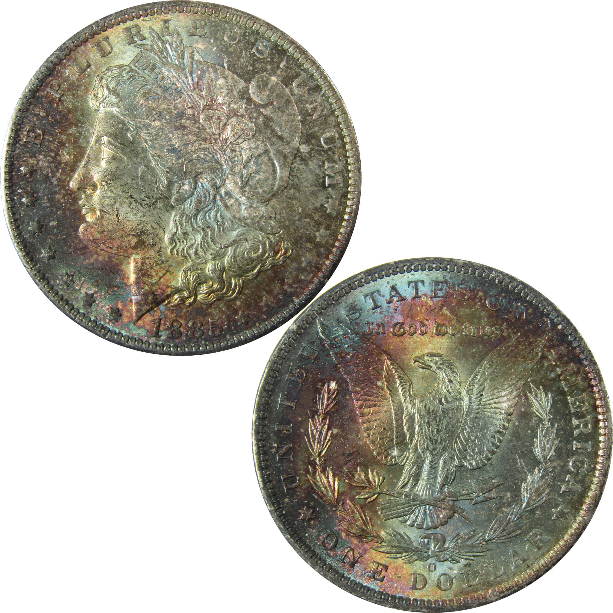 1885 O Morgan Silver Dollar Uncirculated Mint State Toned SKU:CP1640
