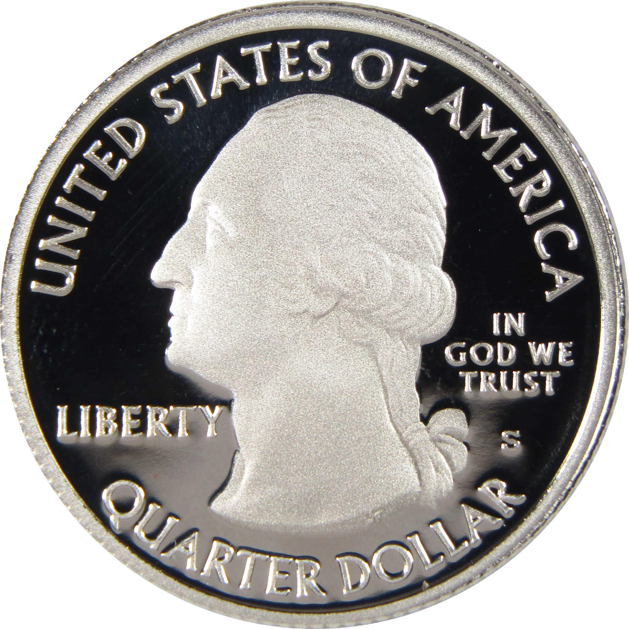 Proof United States quarter dollar coin with George Washington profile, collectible currency