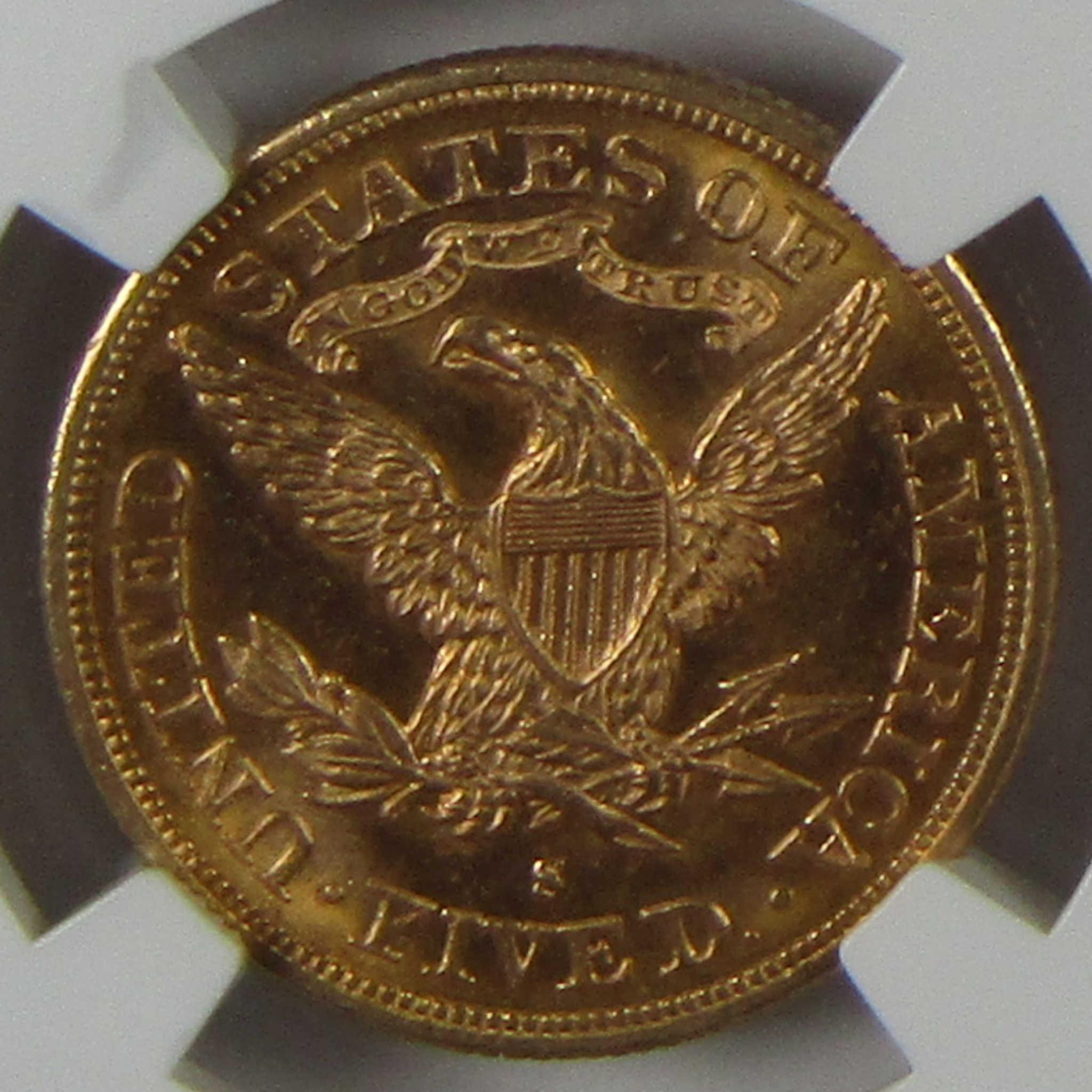 1879 S $5 Liberty Head Gold Half Eagle MS 64 NGC Coin SKU:CP1489