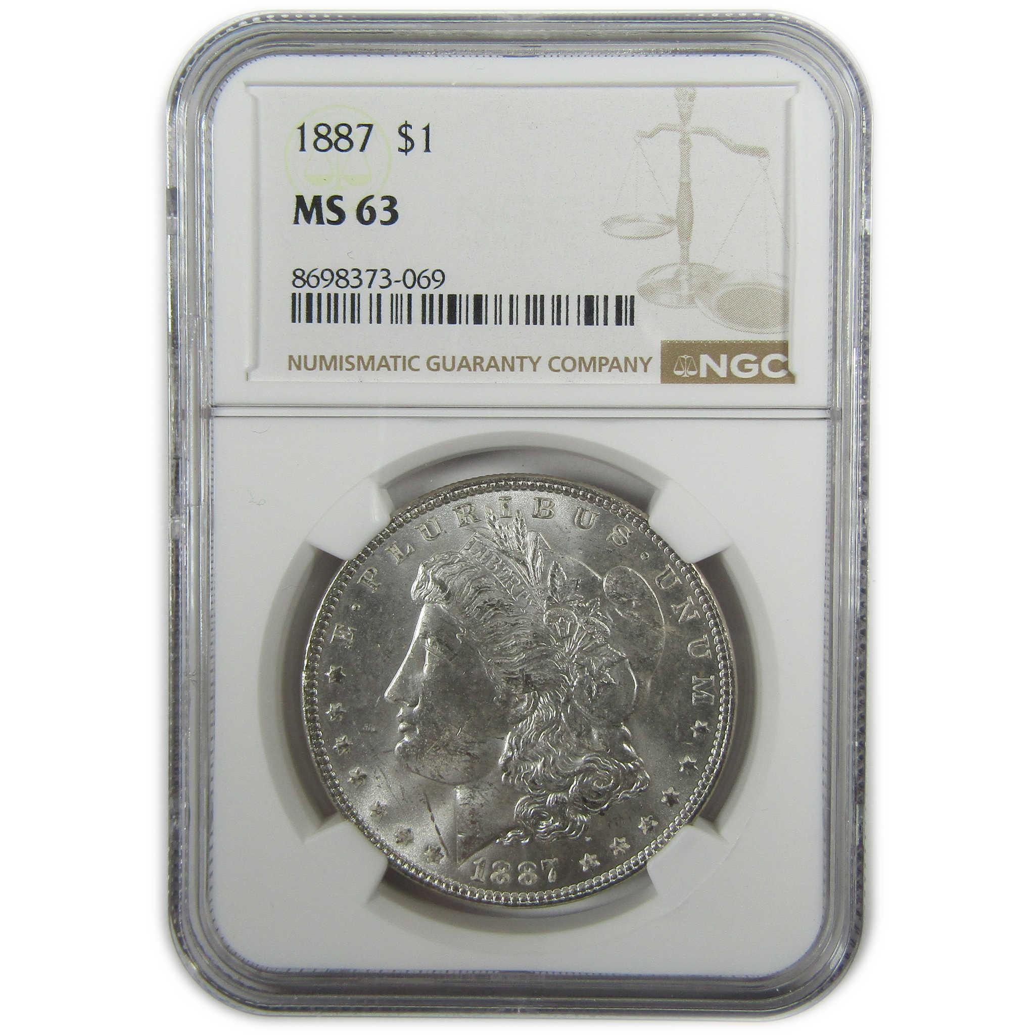 1887 Morgan Silver Dollar MS 63 NGC Uncirculated $1 Coin SKU:I27891 - Morgan coin - Morgan silver dollar - Morgan silver dollar for sale - Profile Coins & Collectibles