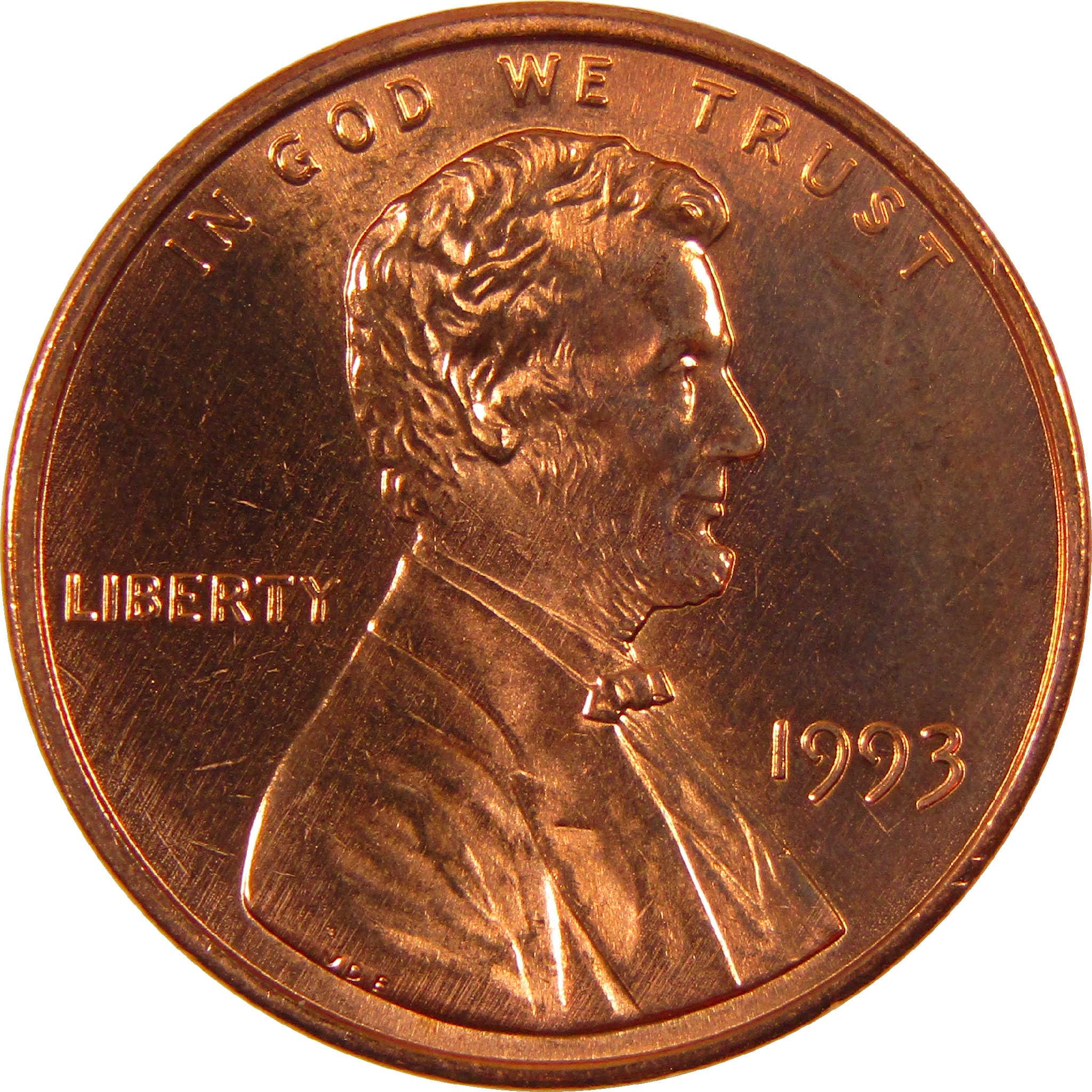 1993 Lincoln penny collectible coin showing Abraham Lincoln profile