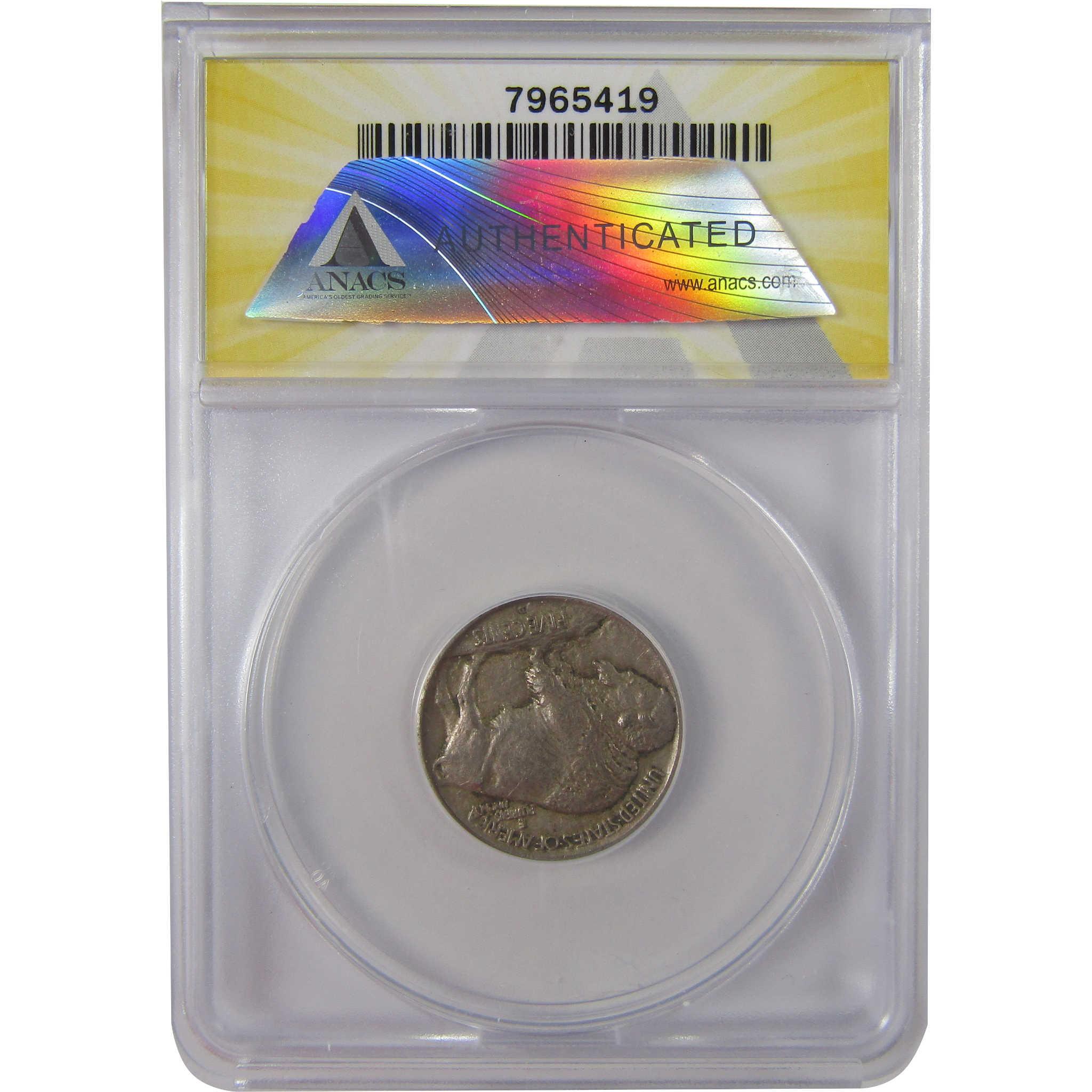 1913 D Type 1 Buffalo Nickel AU 53 Details ANACS 5c Coin SKU:I25525
