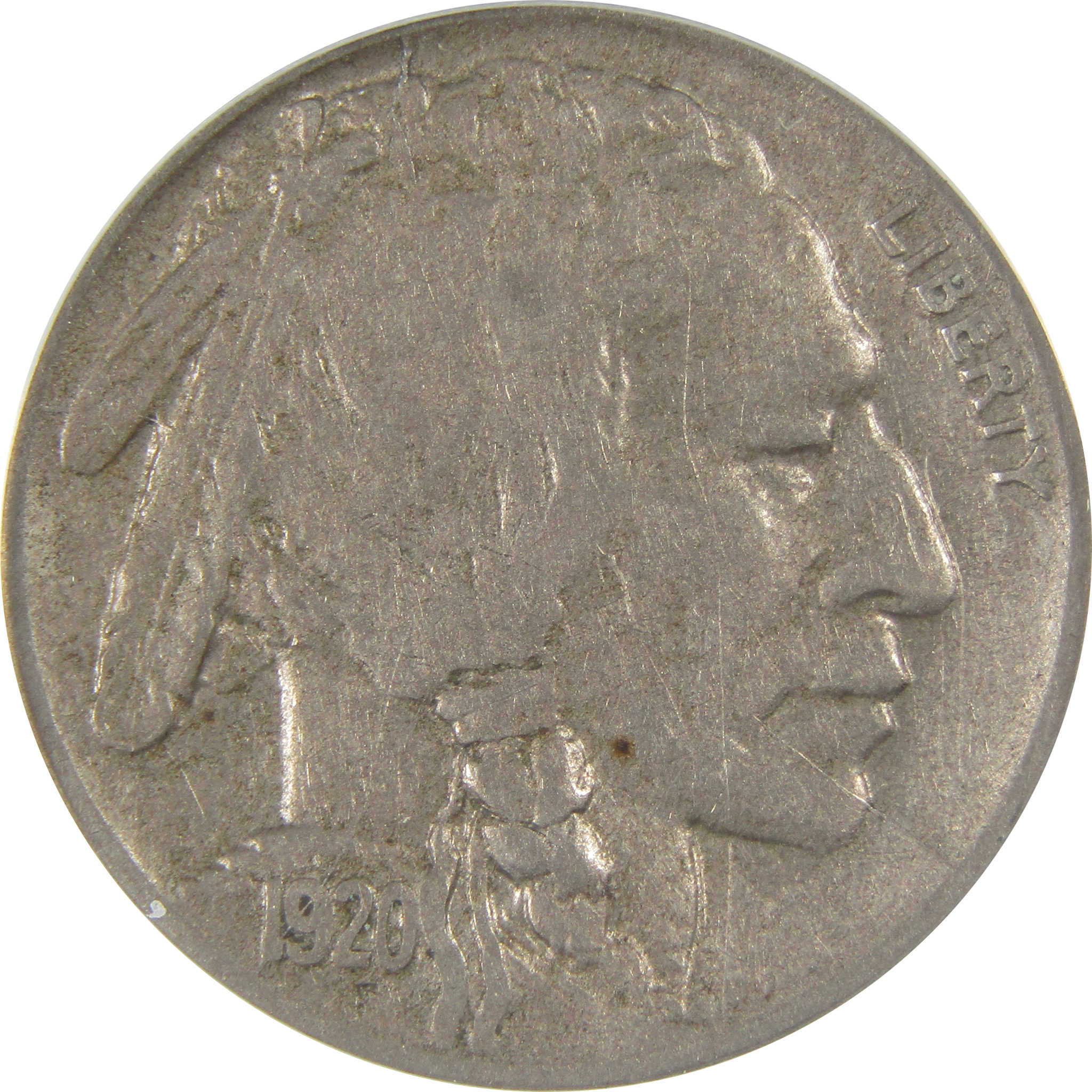 1920 D Indian Head Buffalo Nickel EF 45 ANACS 5c Coin SKU:I23437