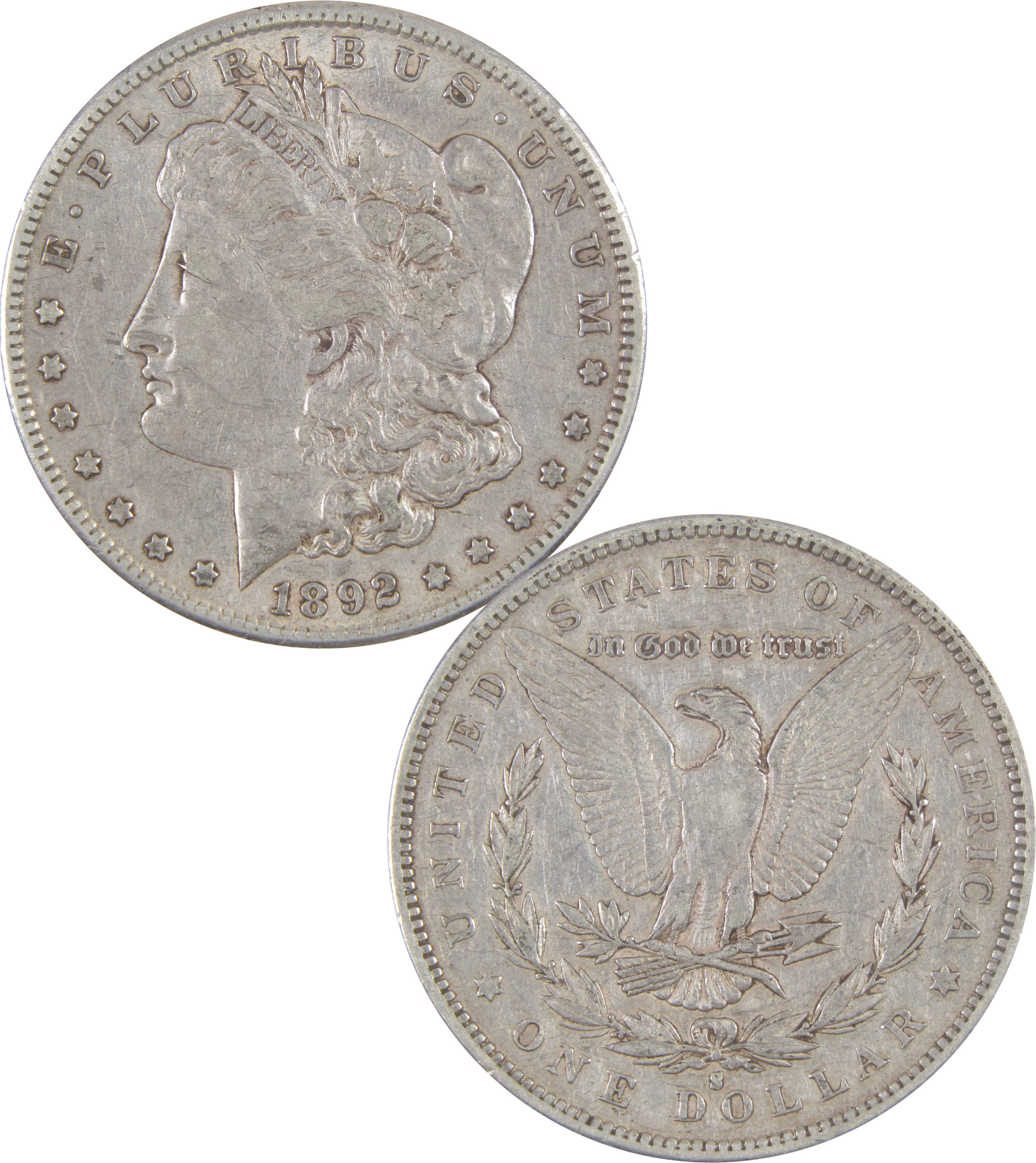 1892 S Morgan Dollar XF EF Extremely Fine Silver $1 Coin SKU:I17667 - Morgan coin - Morgan silver dollar - Morgan silver dollar for sale - Profile Coins & Collectibles