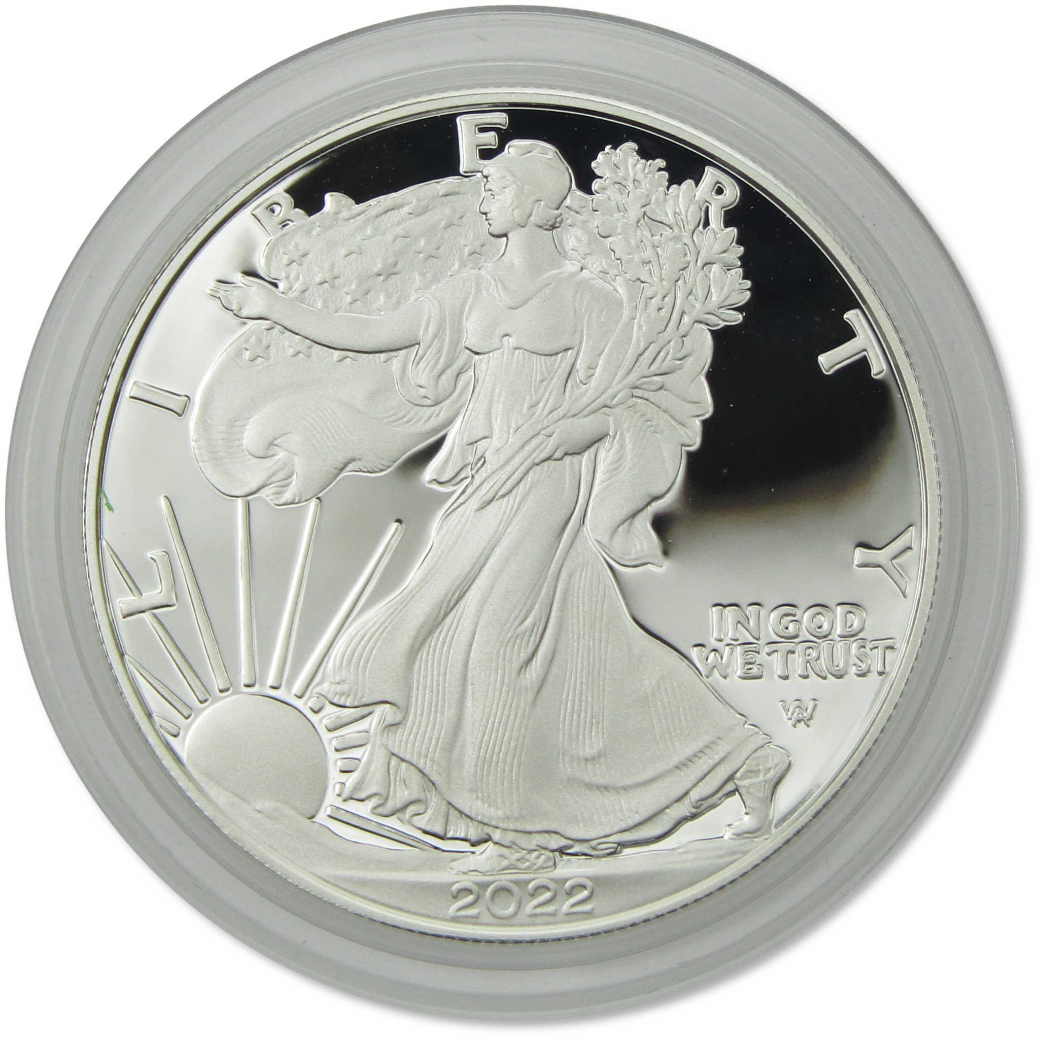 2022 W American Silver Eagle Choice Proof Bullion $1 Coin OGP COA