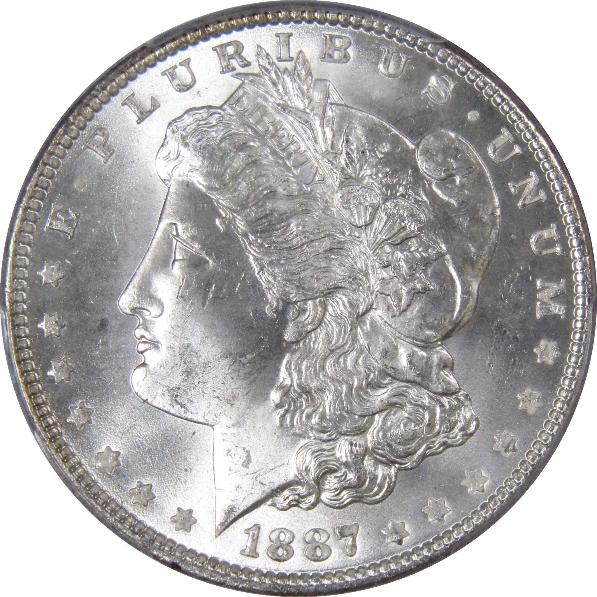 1887 Morgan Dollar MS 65 PCGS Silver Uncirculated $1 Coin - Morgan coin - Morgan silver dollar - Morgan silver dollar for sale - Profile Coins & Collectibles