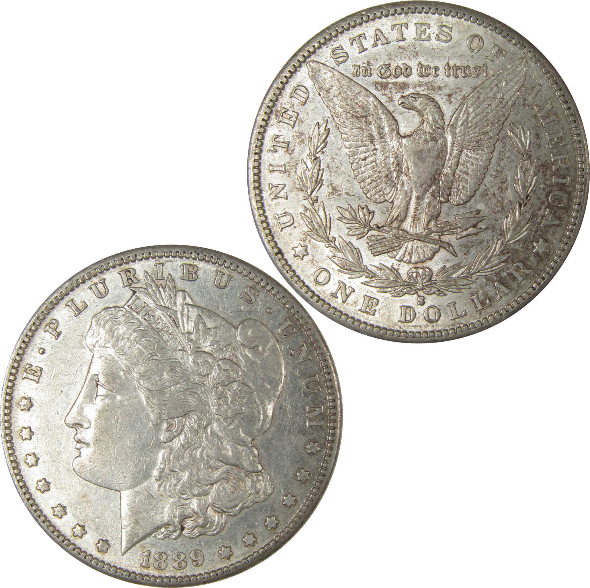1889 S Morgan Dollar AU About Uncirculated Silver $1 Coin SKU:I22523 - Morgan coin - Morgan silver dollar - Morgan silver dollar for sale - Profile Coins & Collectibles