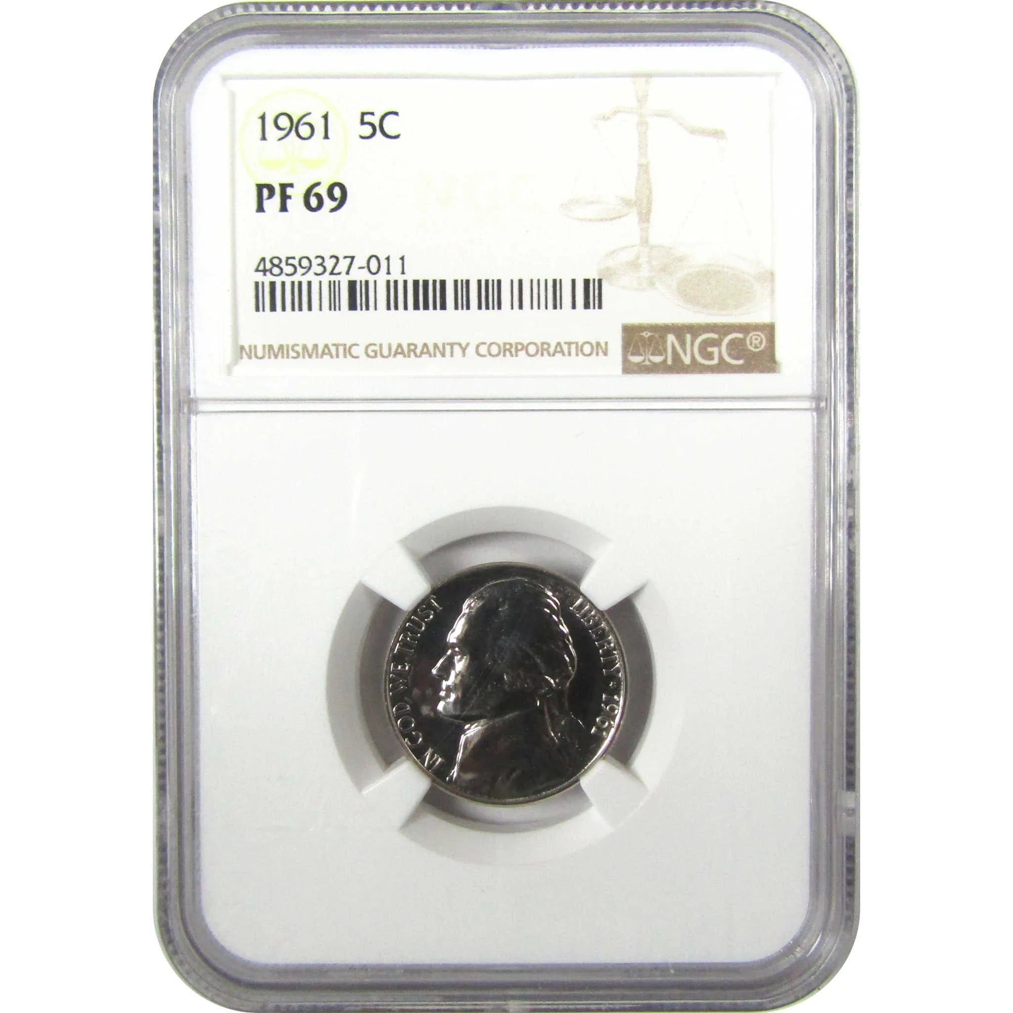 1961 Jefferson Nickel PF 69 NGC Proof 5c Coin Collectible SKU:I27329