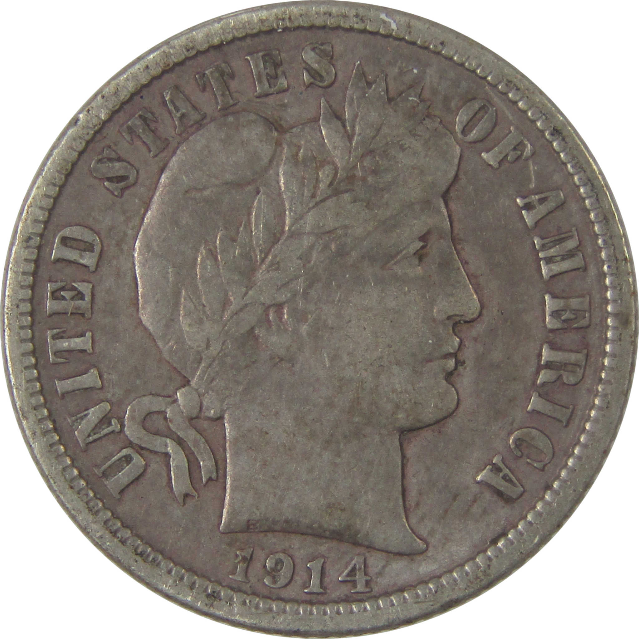 1914 Barber Silver Dime VF Very Fine 10c Coin SKU:I25332