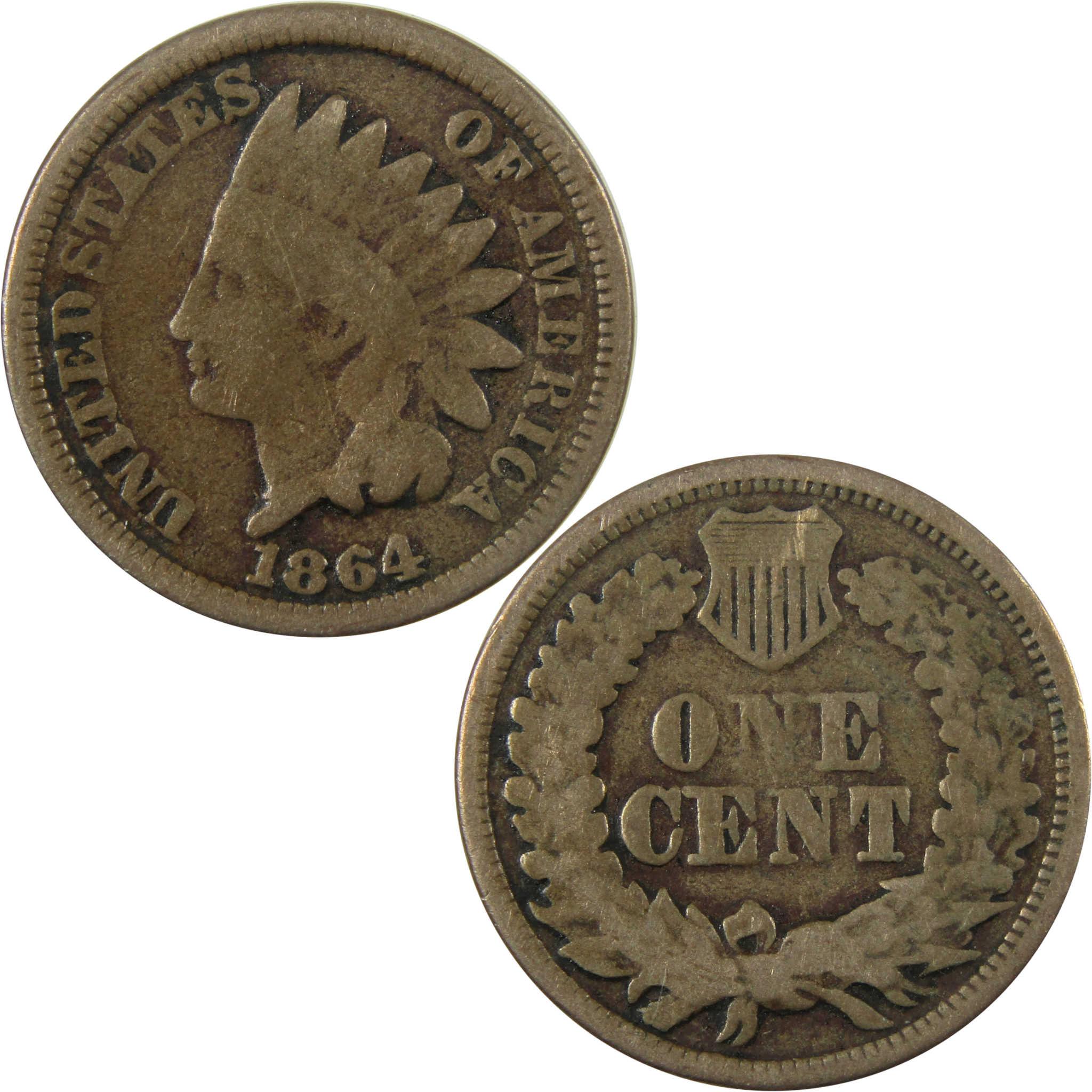 1864 Indian Head Copper-Nickel Cent G Good Details Penny SKU:CP1305