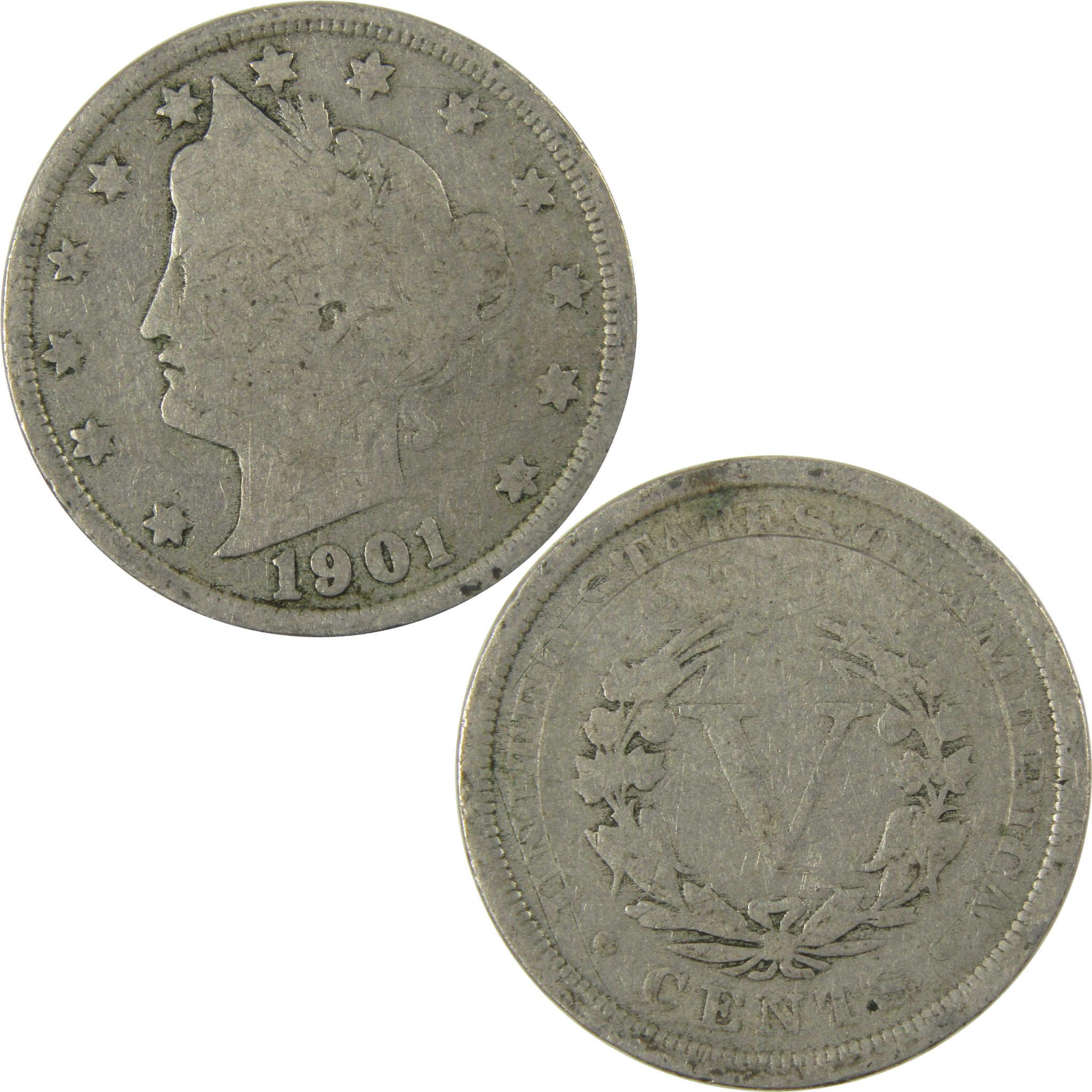 1901 Liberty Head V Nickel G Good 5c Coin SKU:I27211