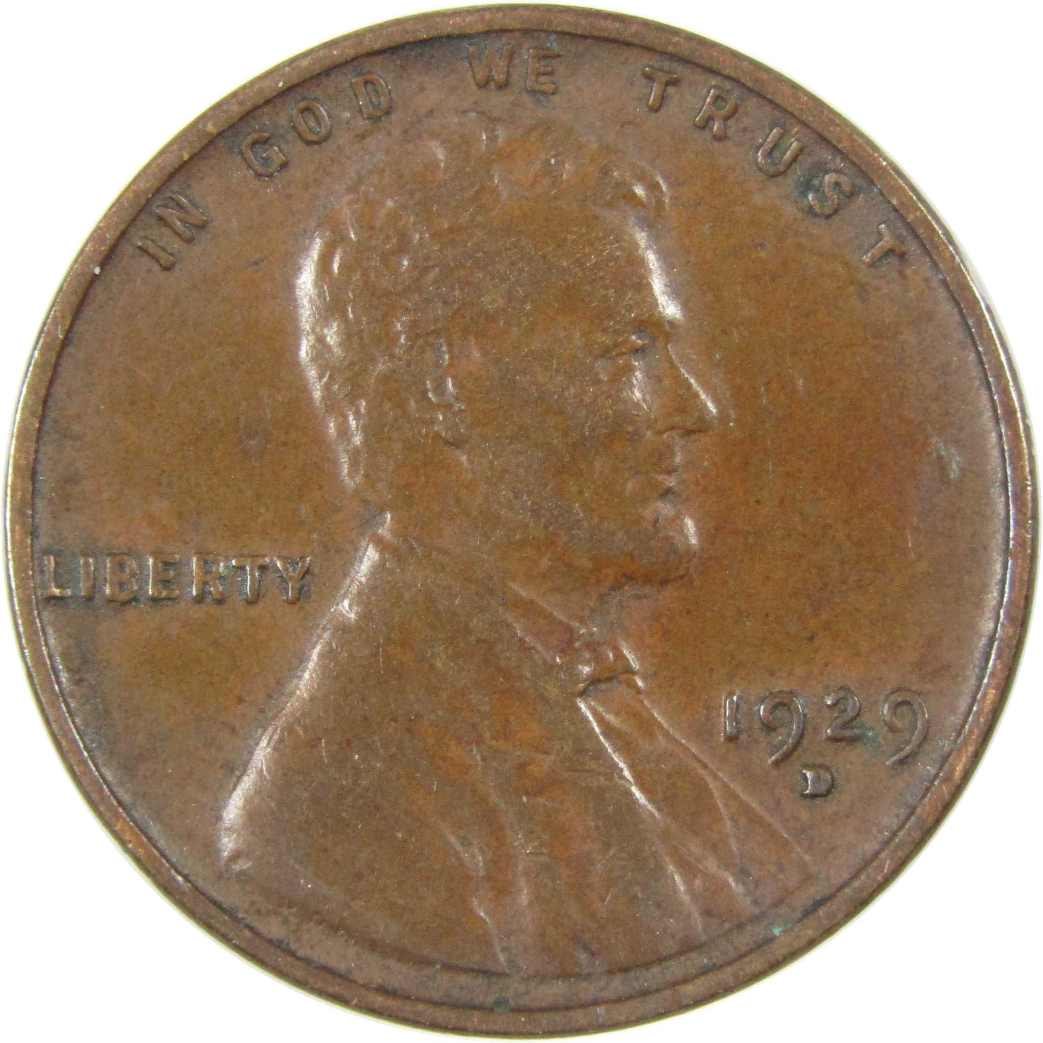 1929 D Lincoln Wheat Cent VF Very Fine Penny 1c Coin SKU:I27264