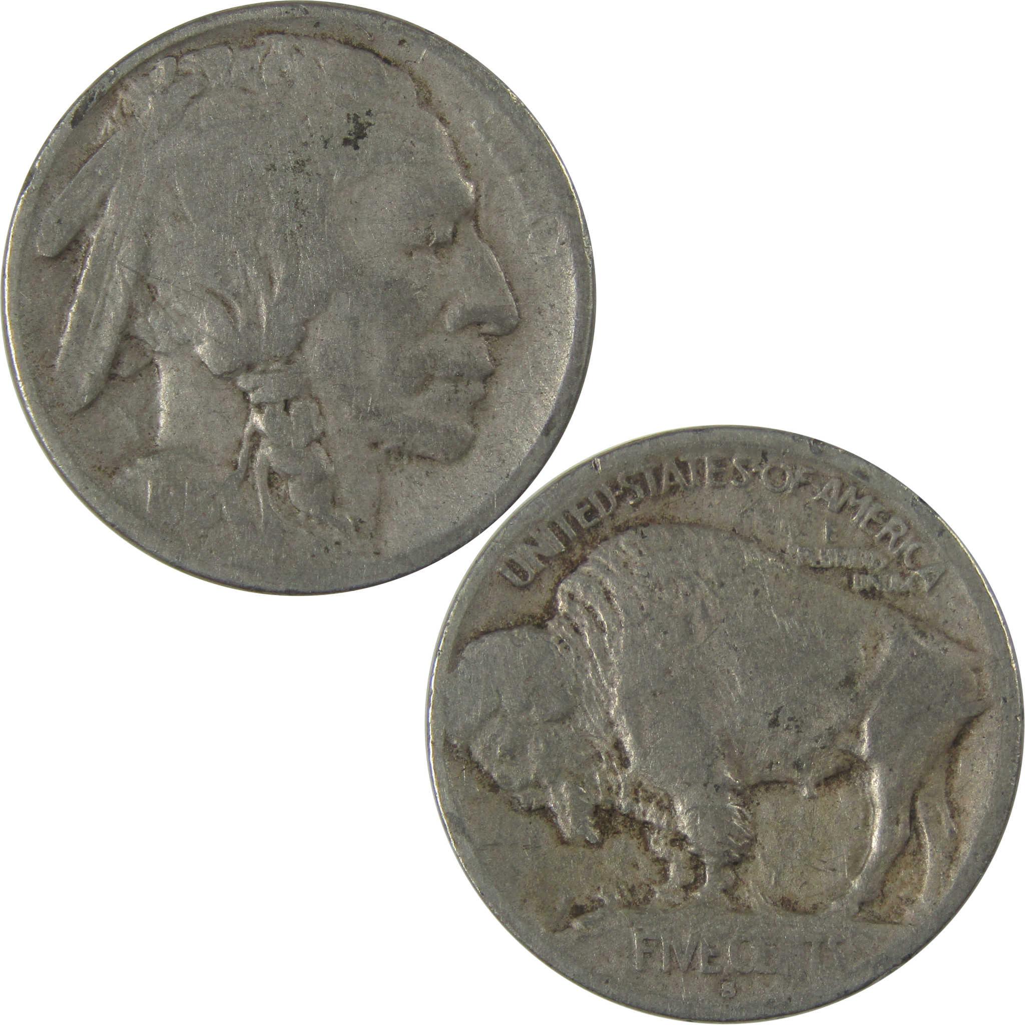 1913 S Type 1 Indian Head Buffalo Nickel VG Very Good SKU:I21026