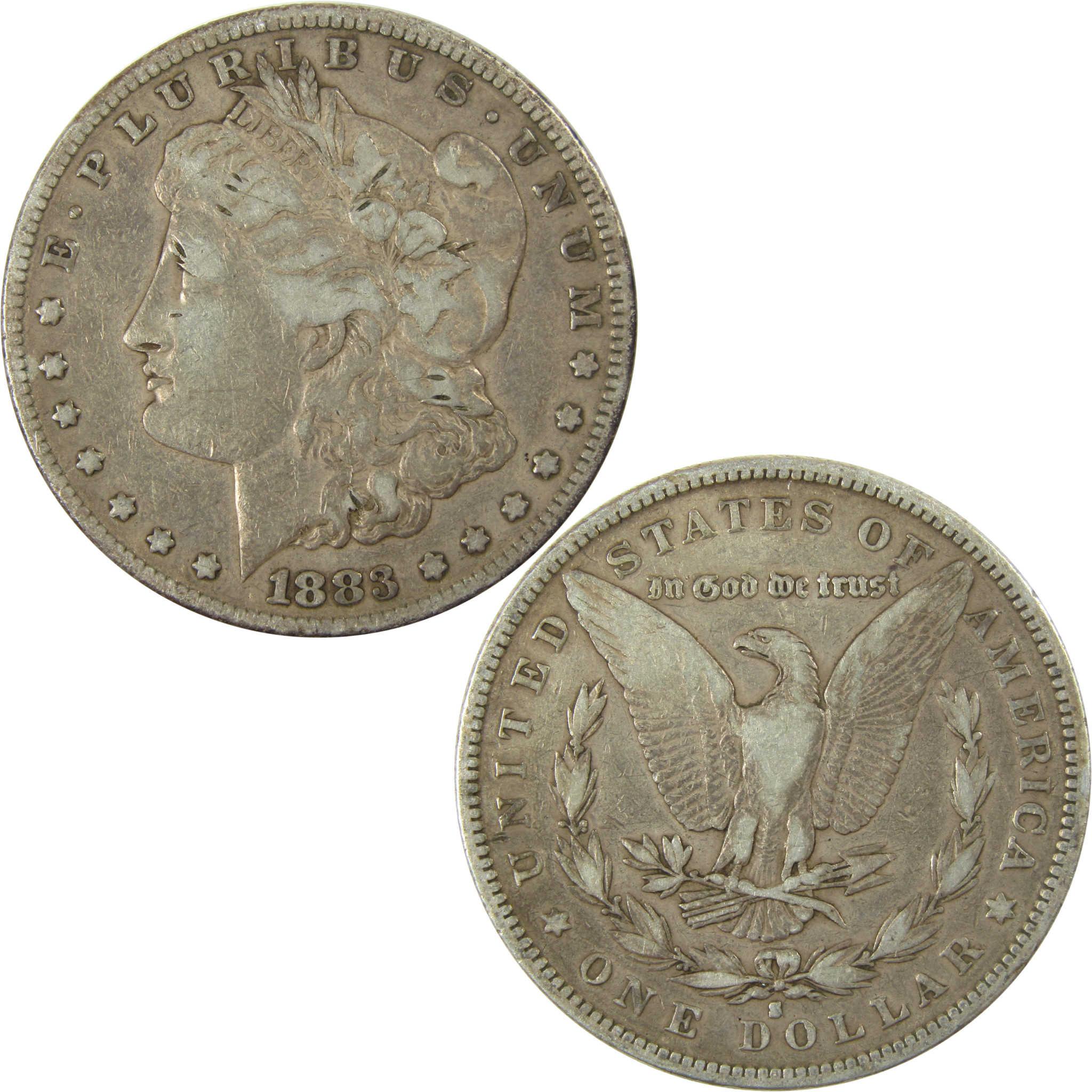 1883 S Morgan Silver Dollar F Fine Details $1 Coin SKU:I26296 - Morgan coin - Morgan silver dollar - Morgan silver dollar for sale - Profile Coins & Collectibles