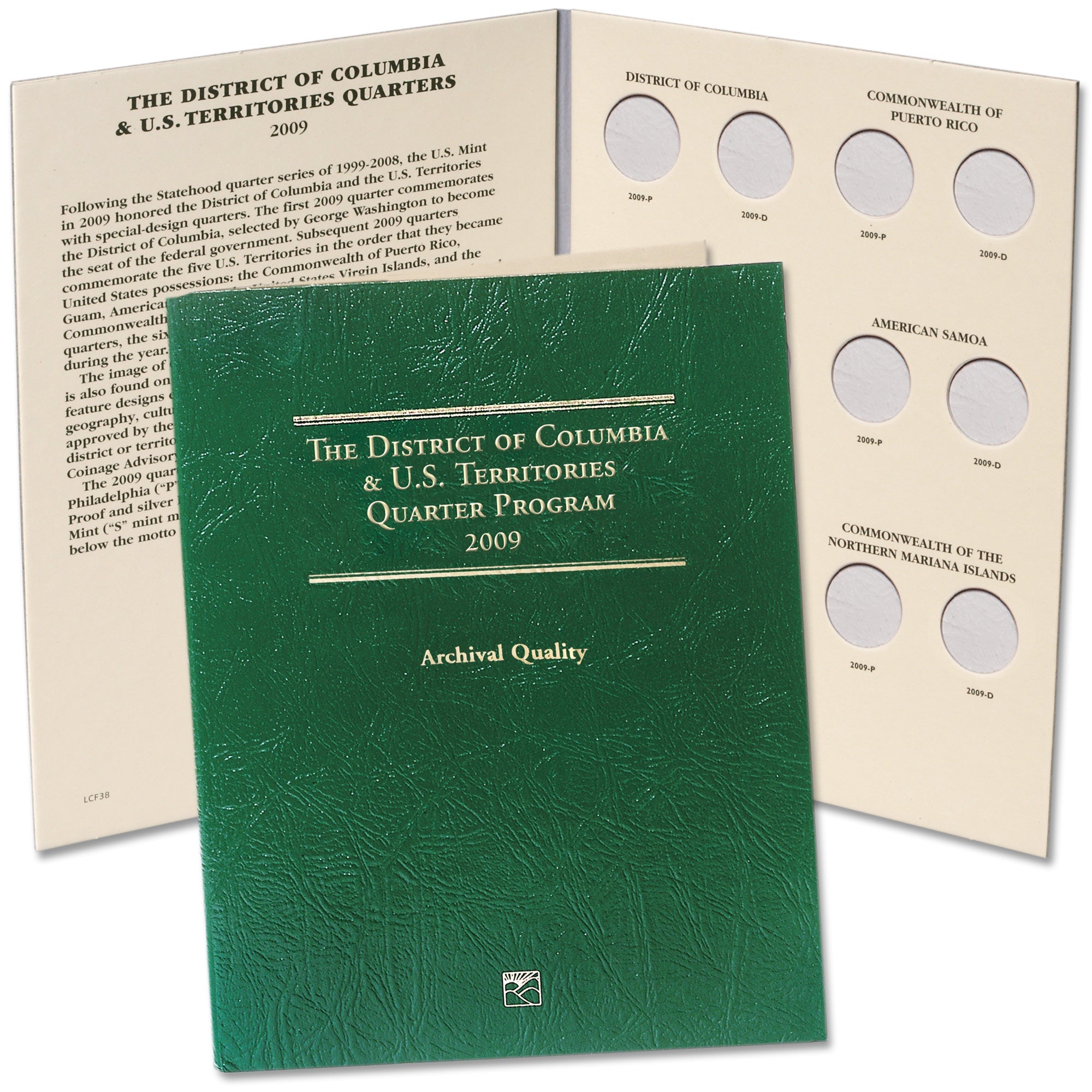 2009 District of Columbia & U.S. Territories Quarter Folder Littleton