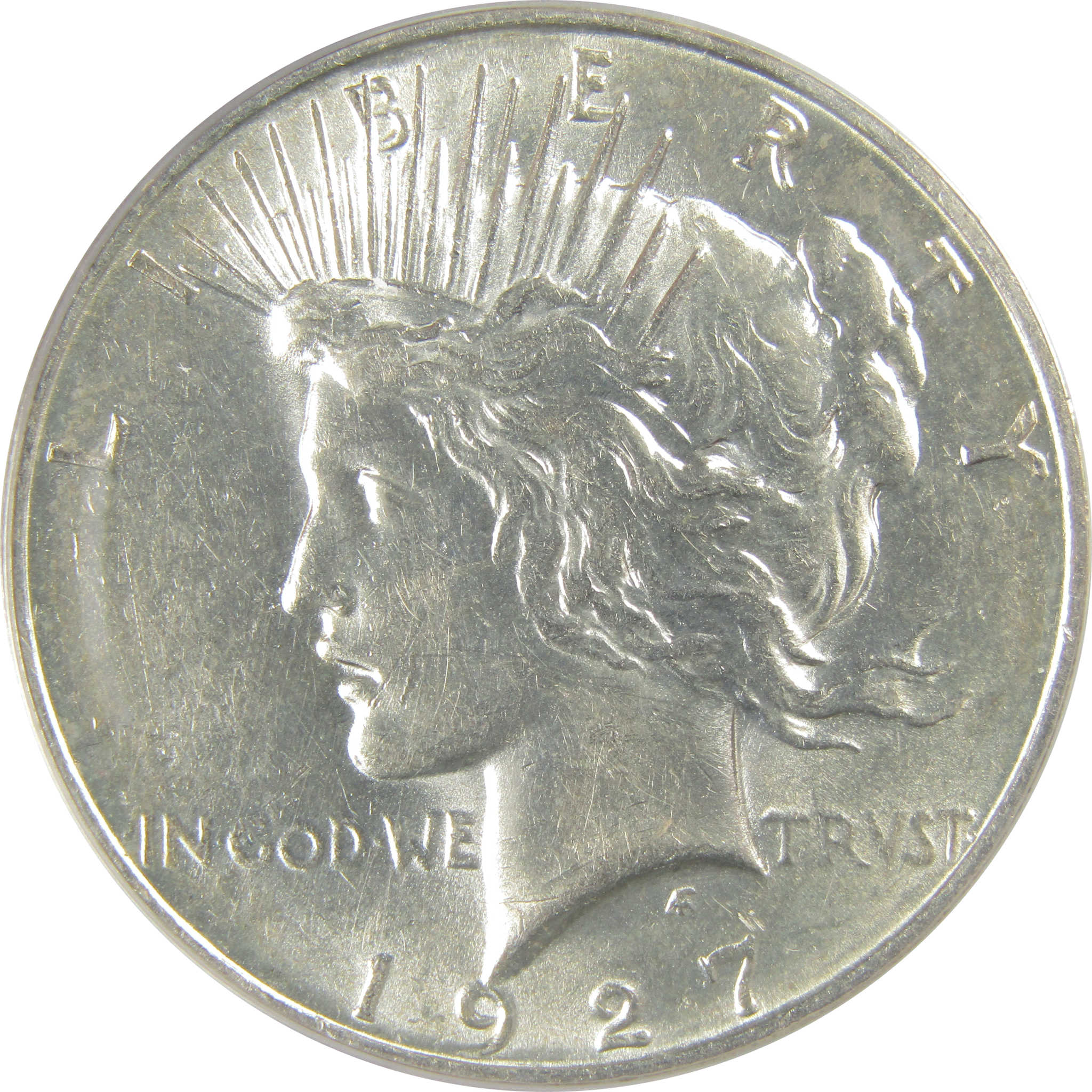 1927 D Peace Dollar AU 58 ANACS Silver $1 Coin SKU:I20431