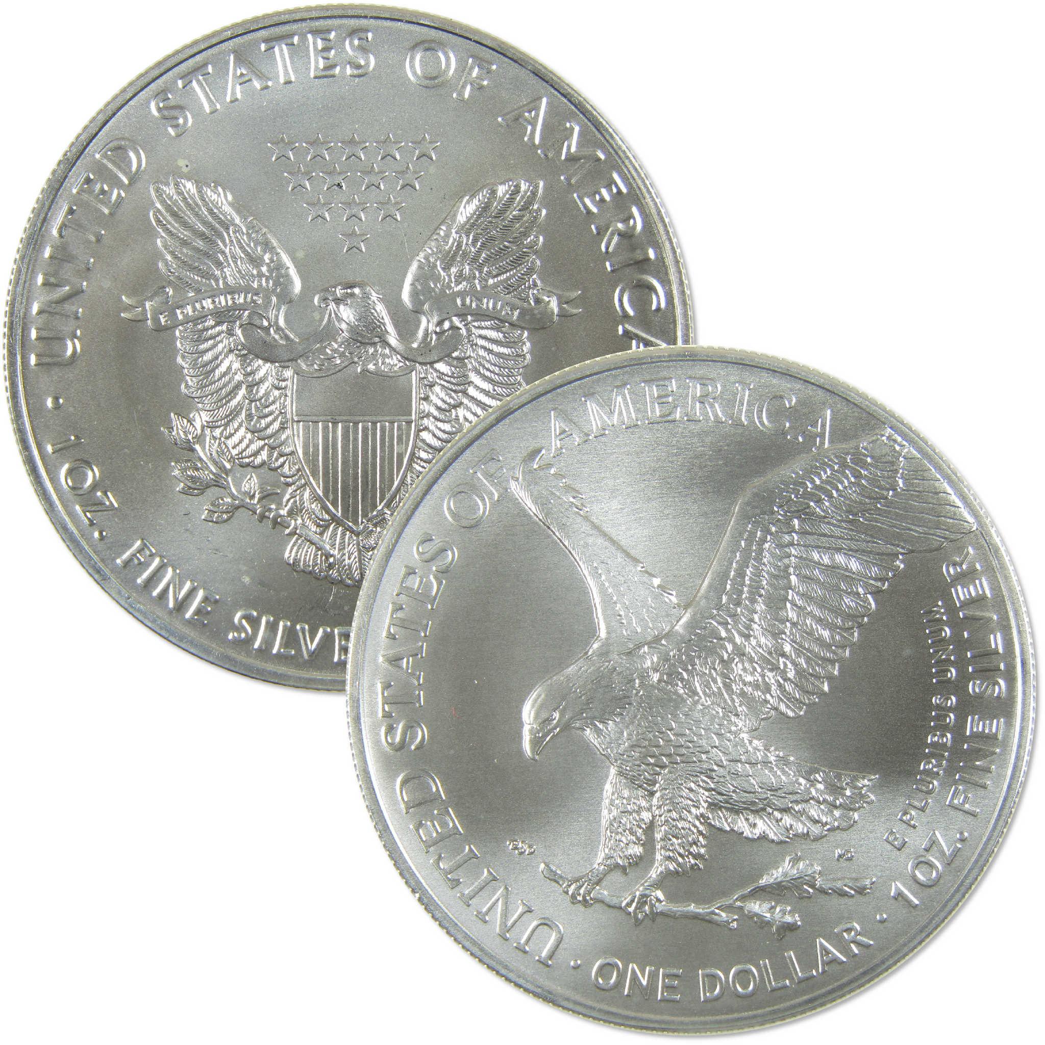2021 American Silver Eagle 2 Coin Set Uncirculated Bullion Collectible