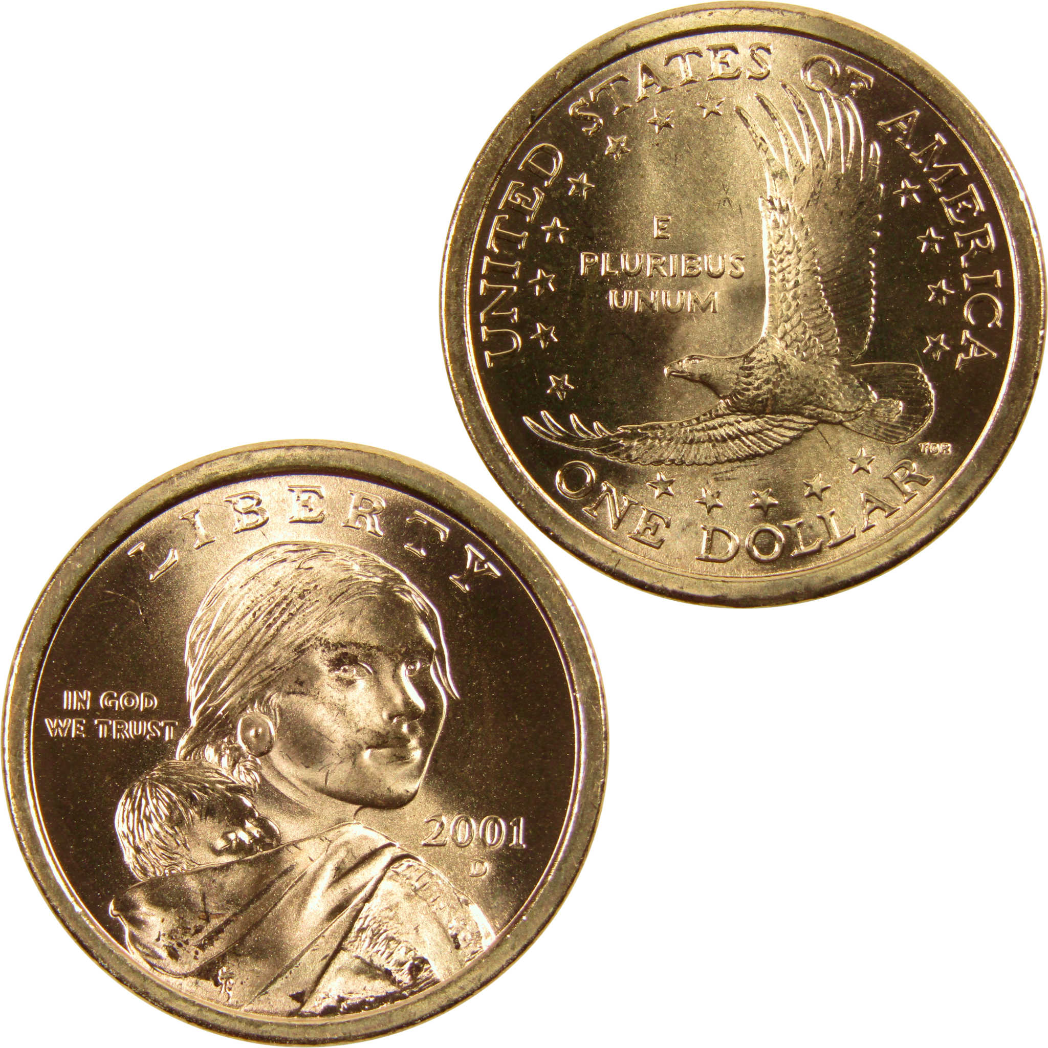 2001 D Sacagawea Native American Dollar BU Uncirculated $1 Coin