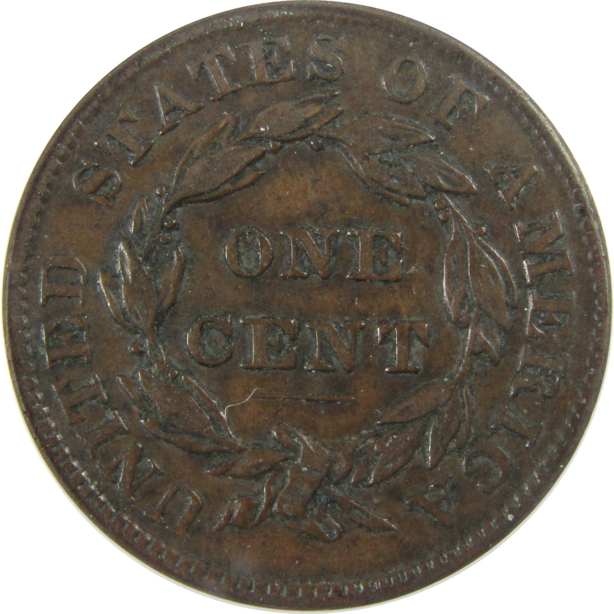 1837 Plain Cord Medium Letters Coronet Lrg 1c VF 25 ANACS SKU:I28030