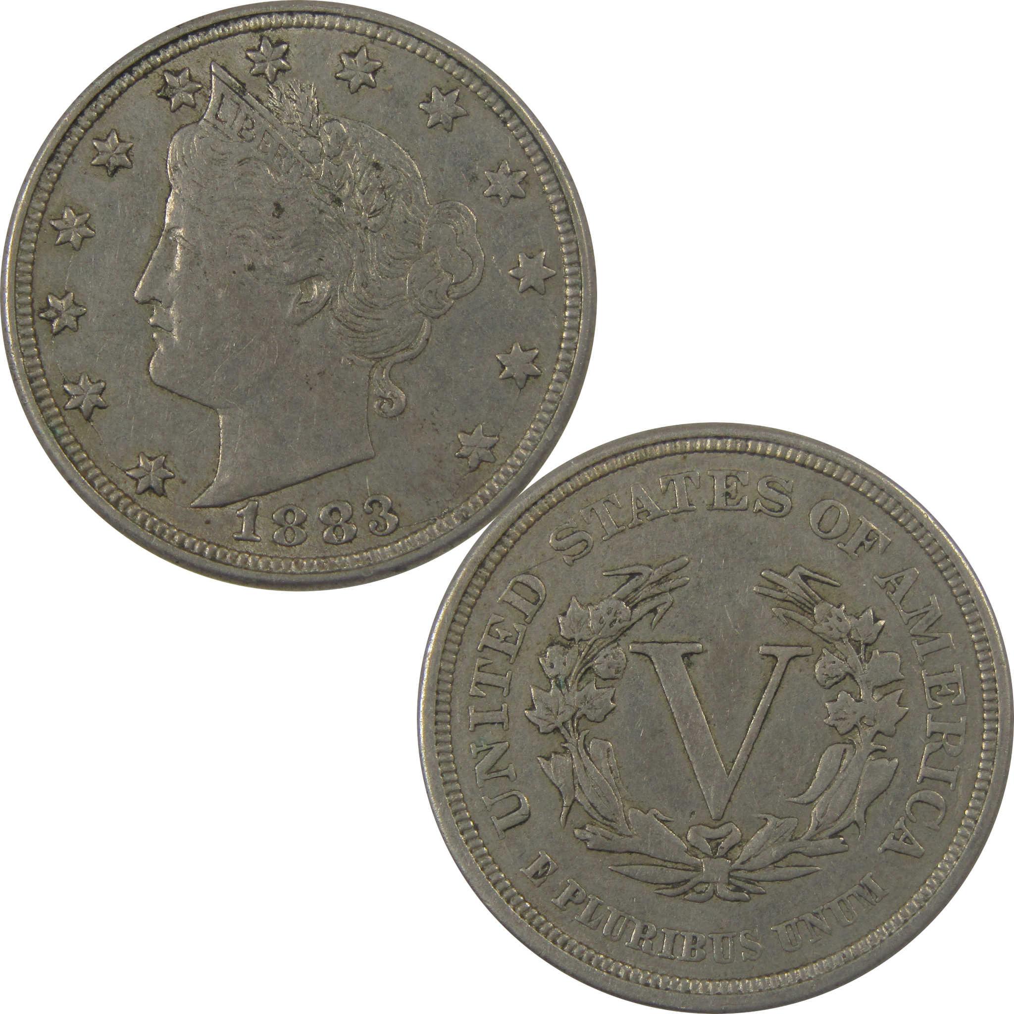 1883 No Cents Liberty Head V Nickel XF EF Extremely Fine SKU:I24675