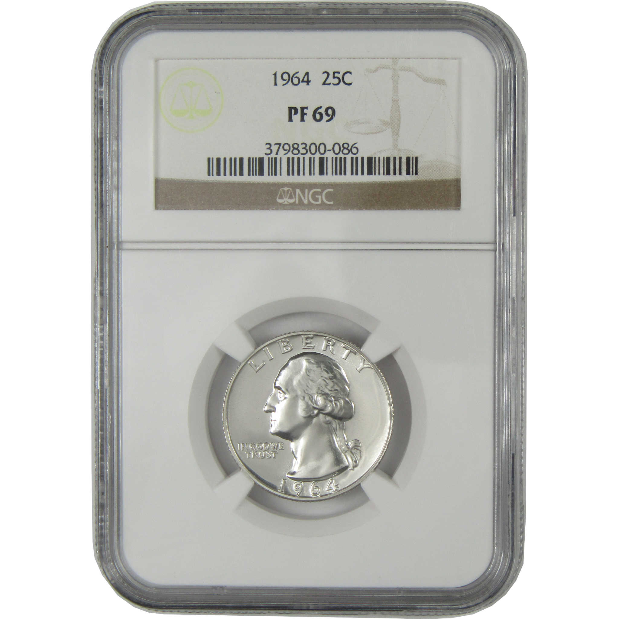 1964 Washington Silver Quarter PF 69 NGC Proof 25c Coin SKU:I27499