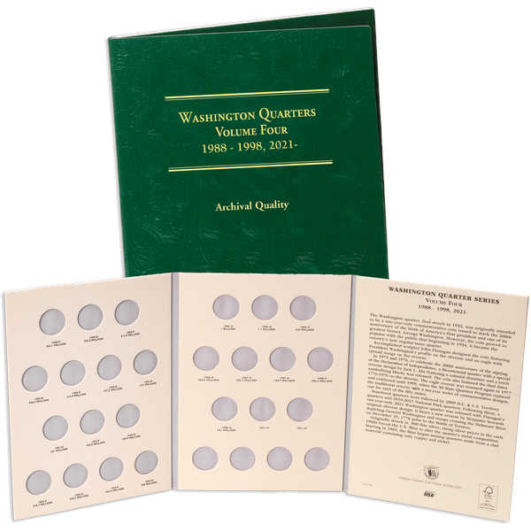 1988-1998 & 2021 Washington Quarter Folder Volume 4 Littleton Coin