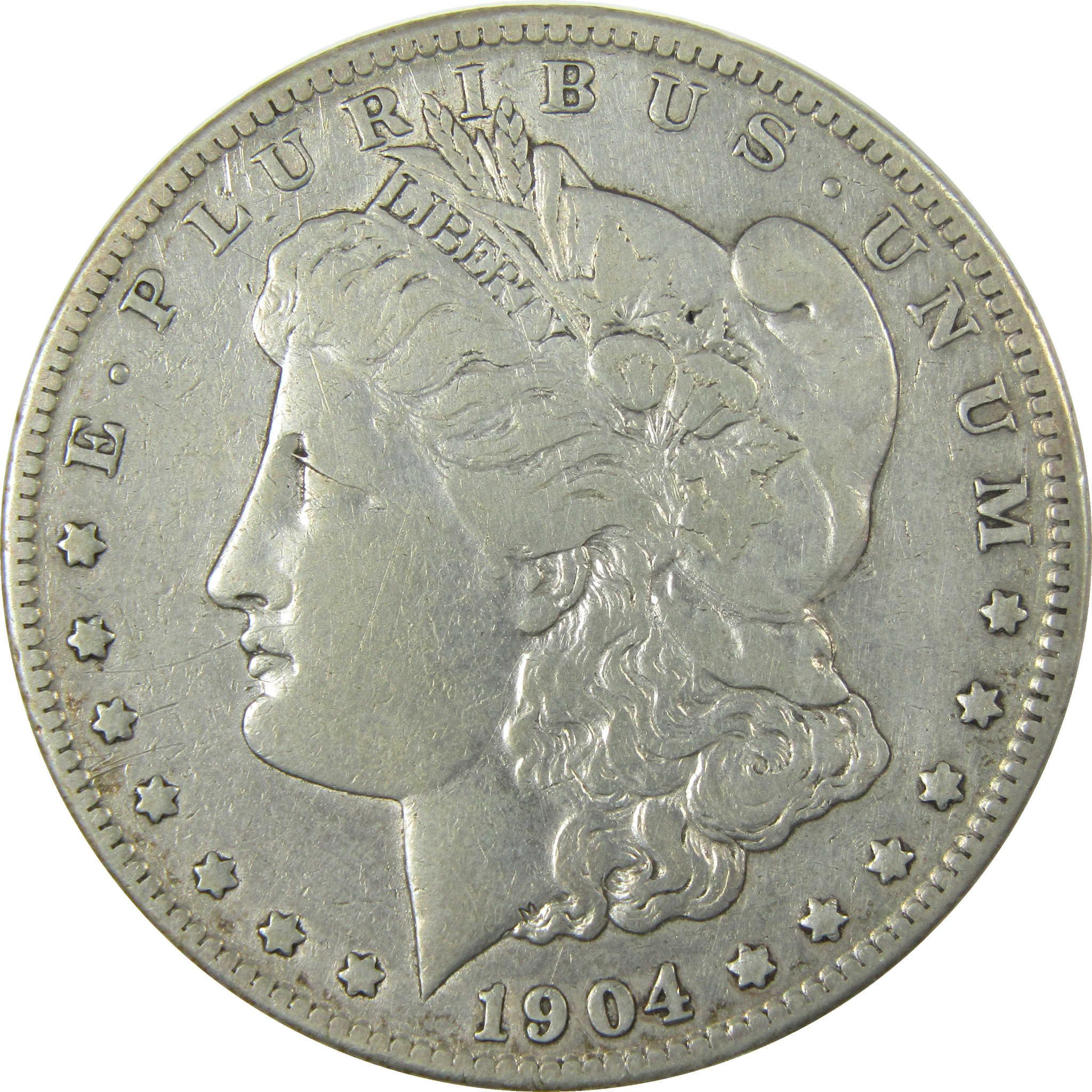 1904 S Morgan Silver Dollar VF Very Fine Details $1 Coin SKU:I28096 - Morgan coin - Morgan silver dollar - Morgan silver dollar for sale - Profile Coins & Collectibles