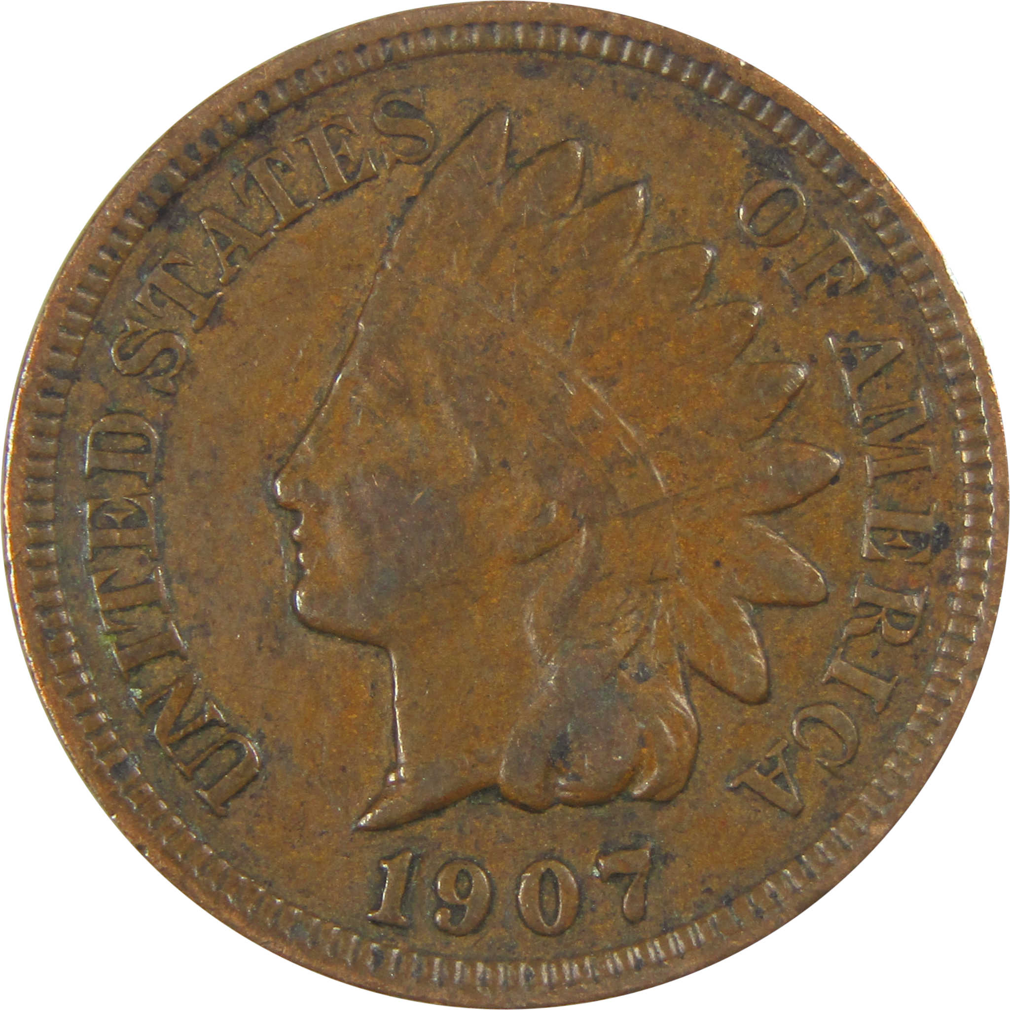 1907 Indian Head Cent XF EF Extremely Fine Penny 1c Coin SKU:I19573