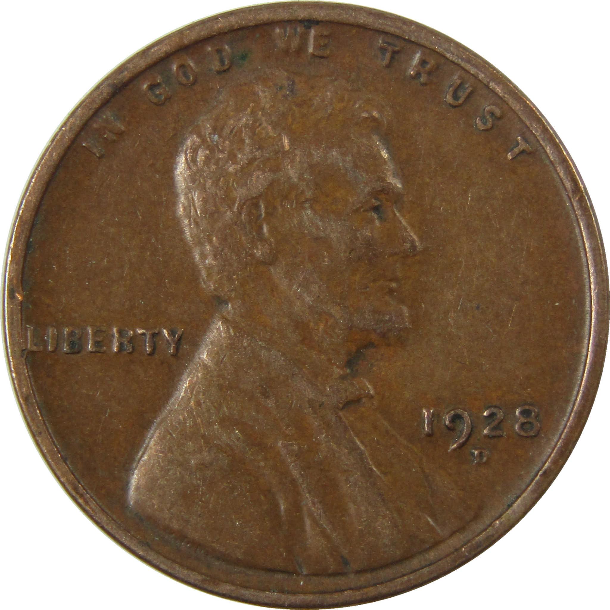 1928 D Lincoln Wheat Cent VF Very Fine Penny 1c Coin SKU:I27636