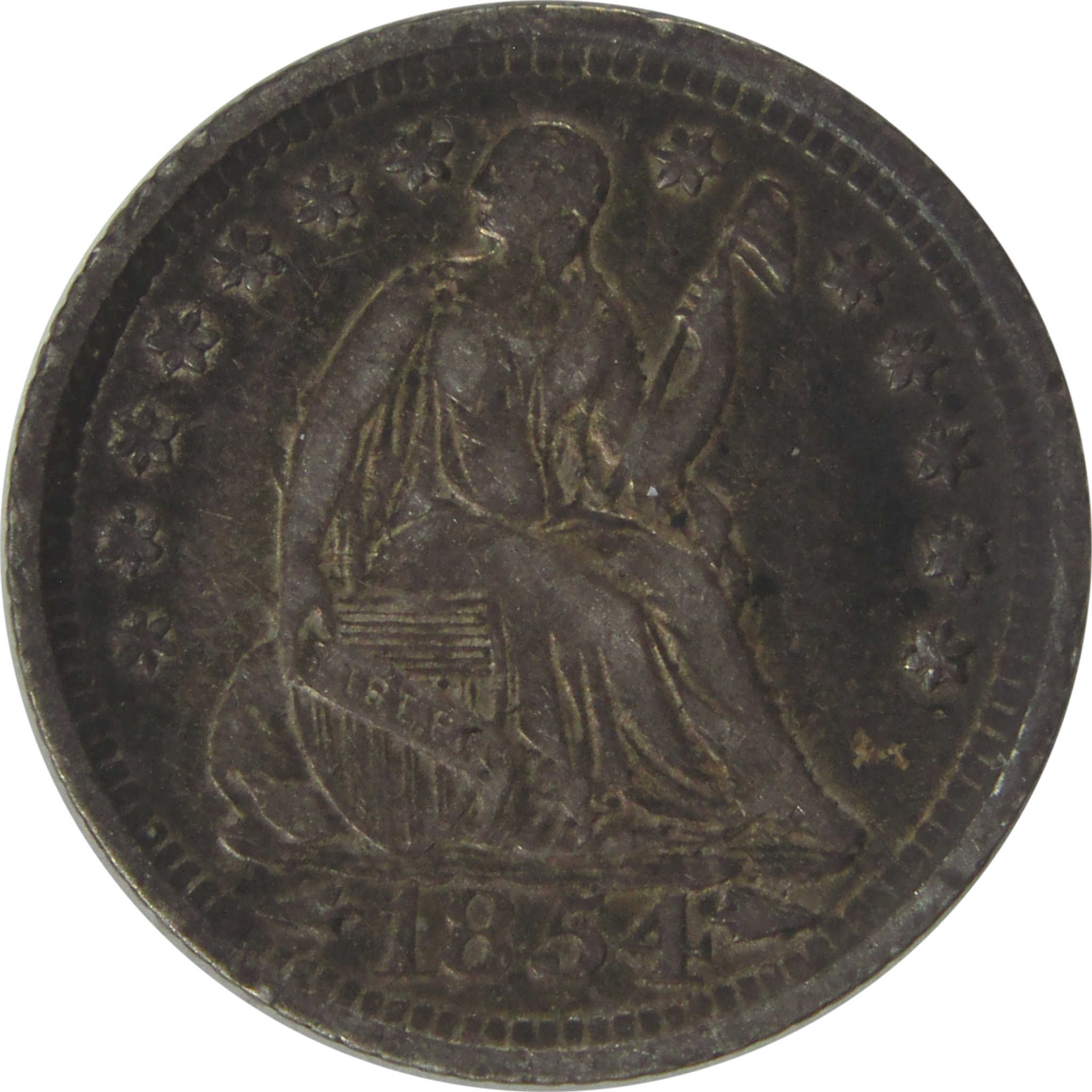 1854 O Seated Liberty Silver Half Dime XF EF Extremely Fine SKU:I24819