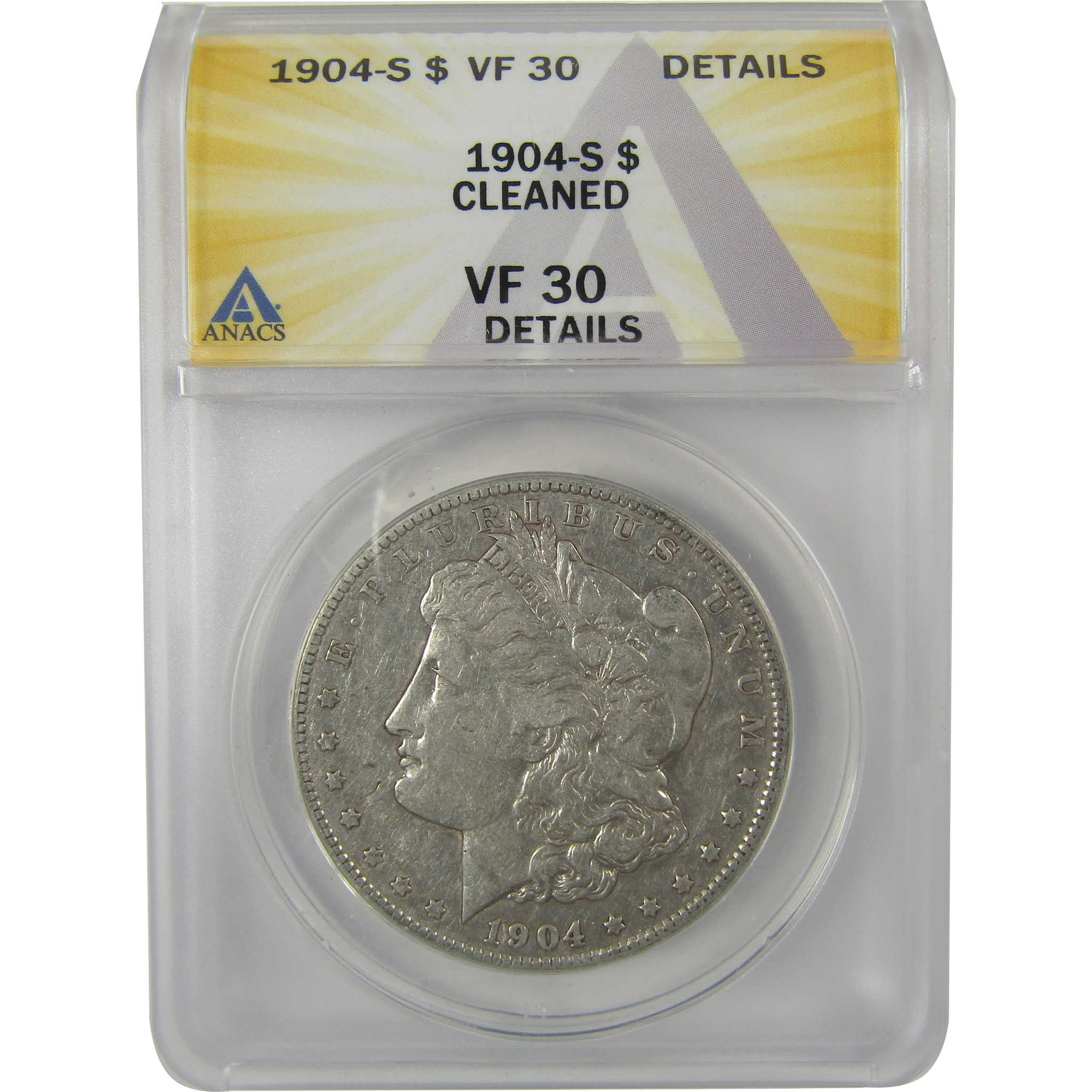 1904 S Morgan Dollar VF 30 Details ANACS Silver $1 Coin SKU:I21171 - Morgan coin - Morgan silver dollar - Morgan silver dollar for sale - Profile Coins & Collectibles