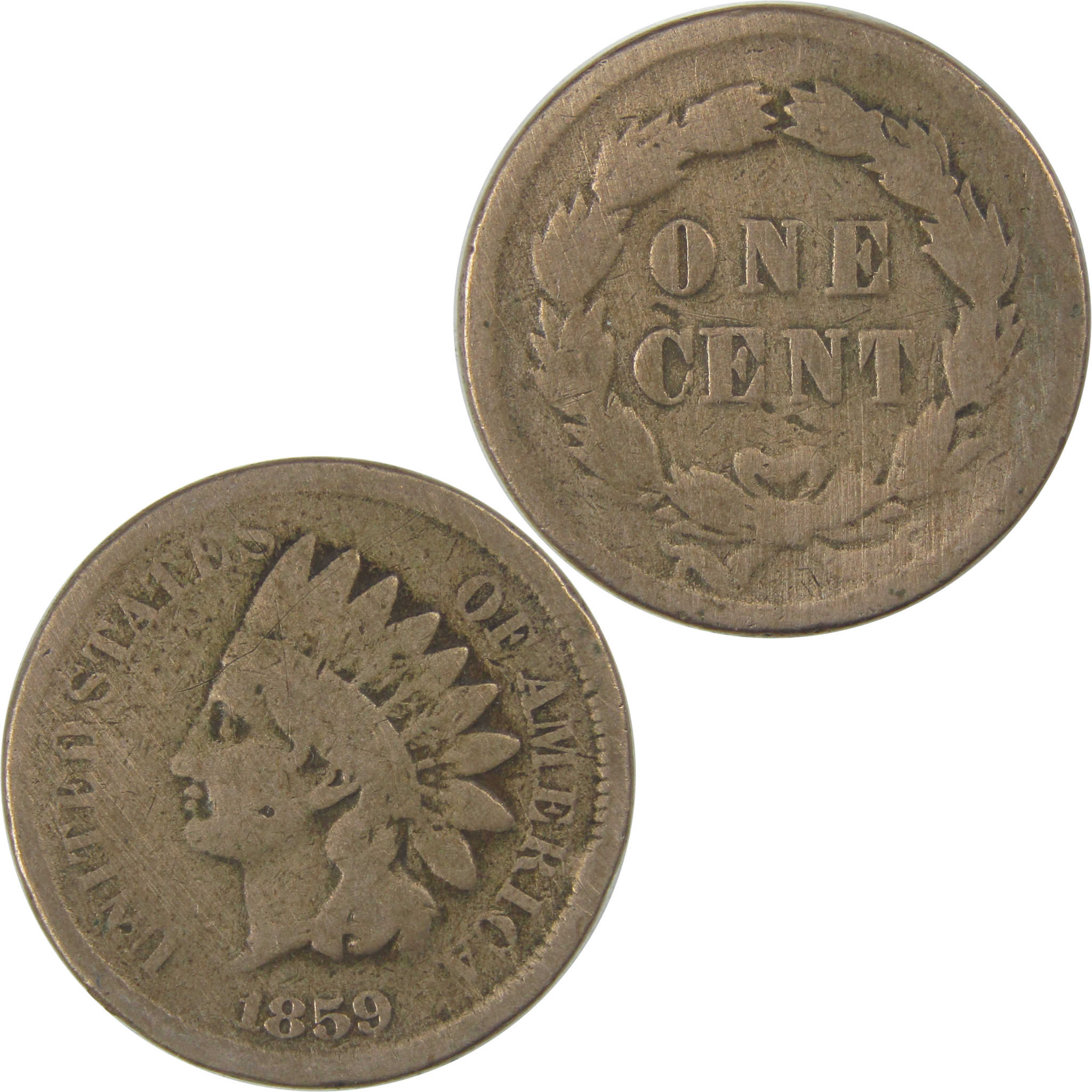 1859 Indian Head Cent G Good Penny 1c Coin SKU:I23277