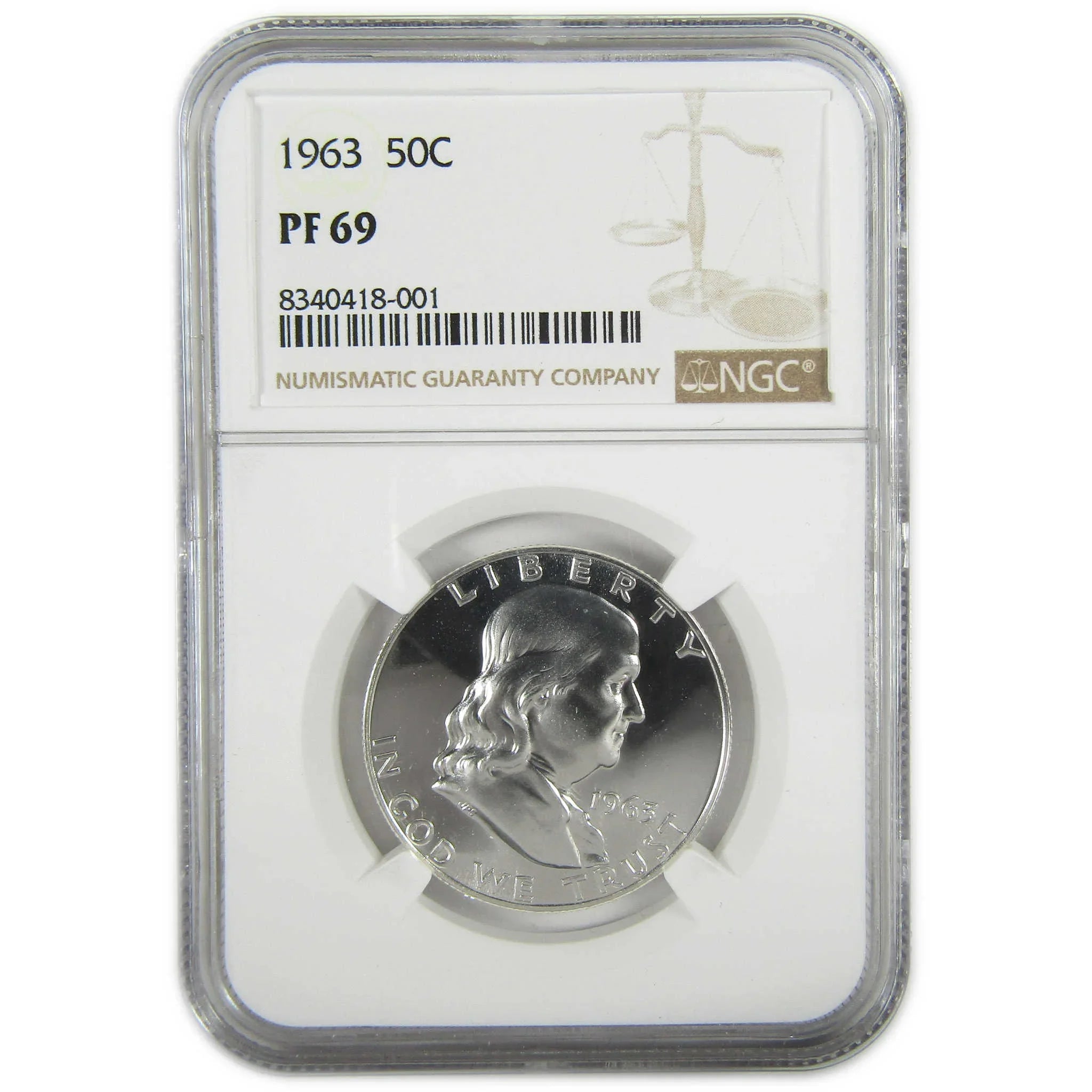 1963 Franklin Silver Half Dollar PF 69 NGC Proof 50c Coin SKU:I27436