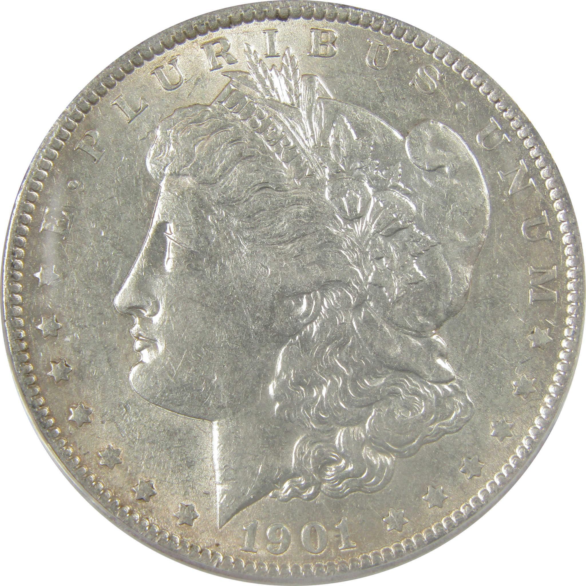 1901 Morgan Dollar AU 50 Details ANACS Silver $1 Coin SKU:I21285 - Morgan coin - Morgan silver dollar - Morgan silver dollar for sale - Profile Coins & Collectibles