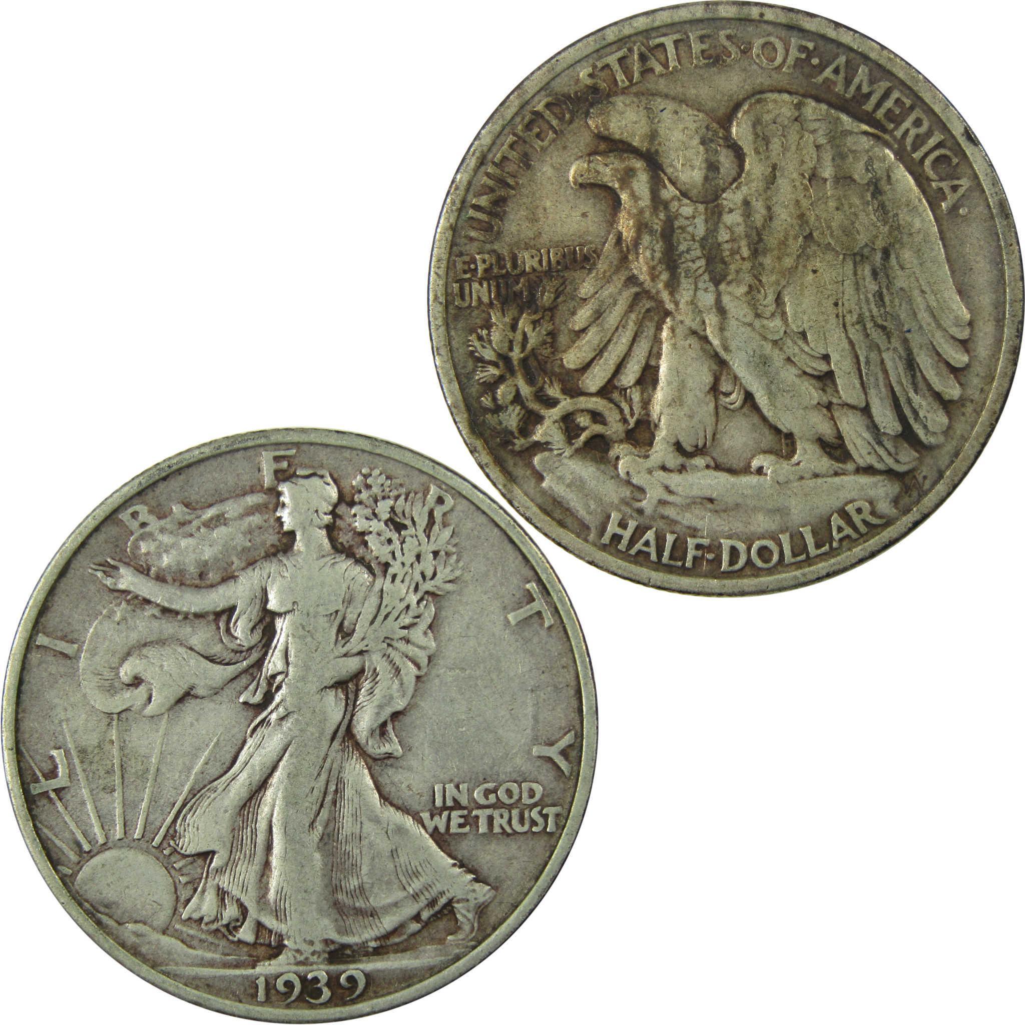 1939 Liberty Walking Silver Half Dollar VF Very Fine SKU:I25928