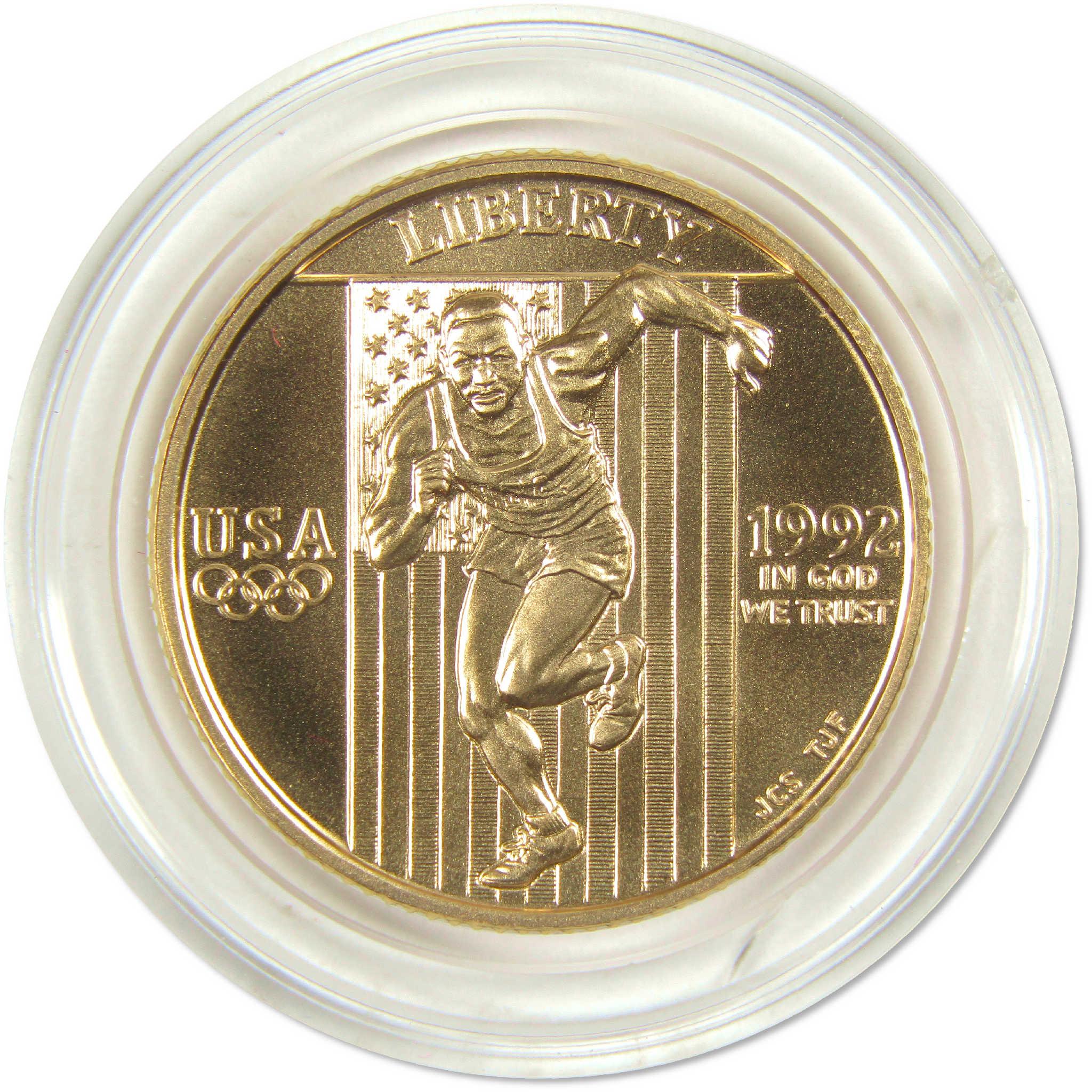 1992 W XXV Olympiad Commemorative Gold Uncirculated Mint State $5 Coin
