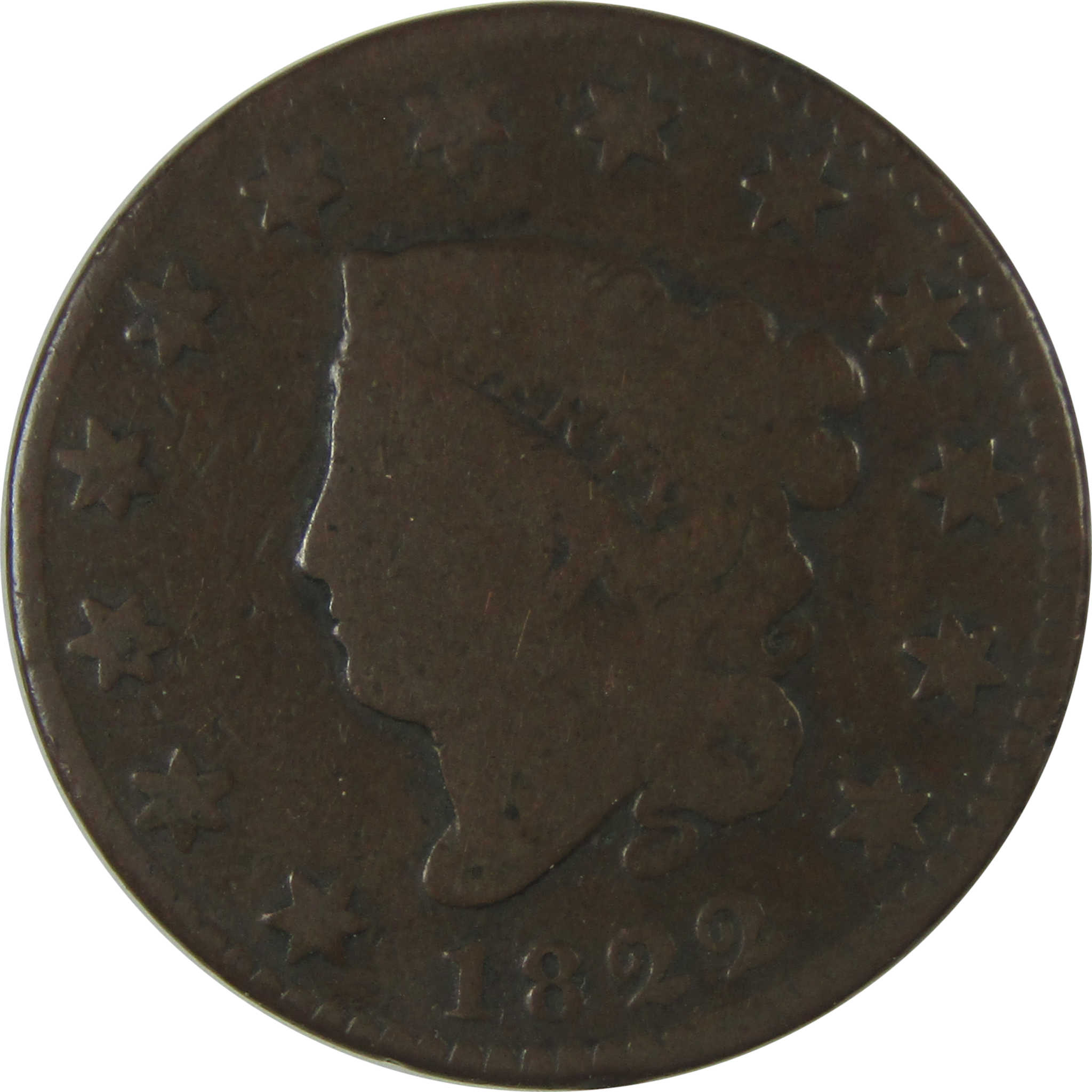 1822 Coronet Head Large Cent G Good Copper Penny 1c Coin SKU:I22735