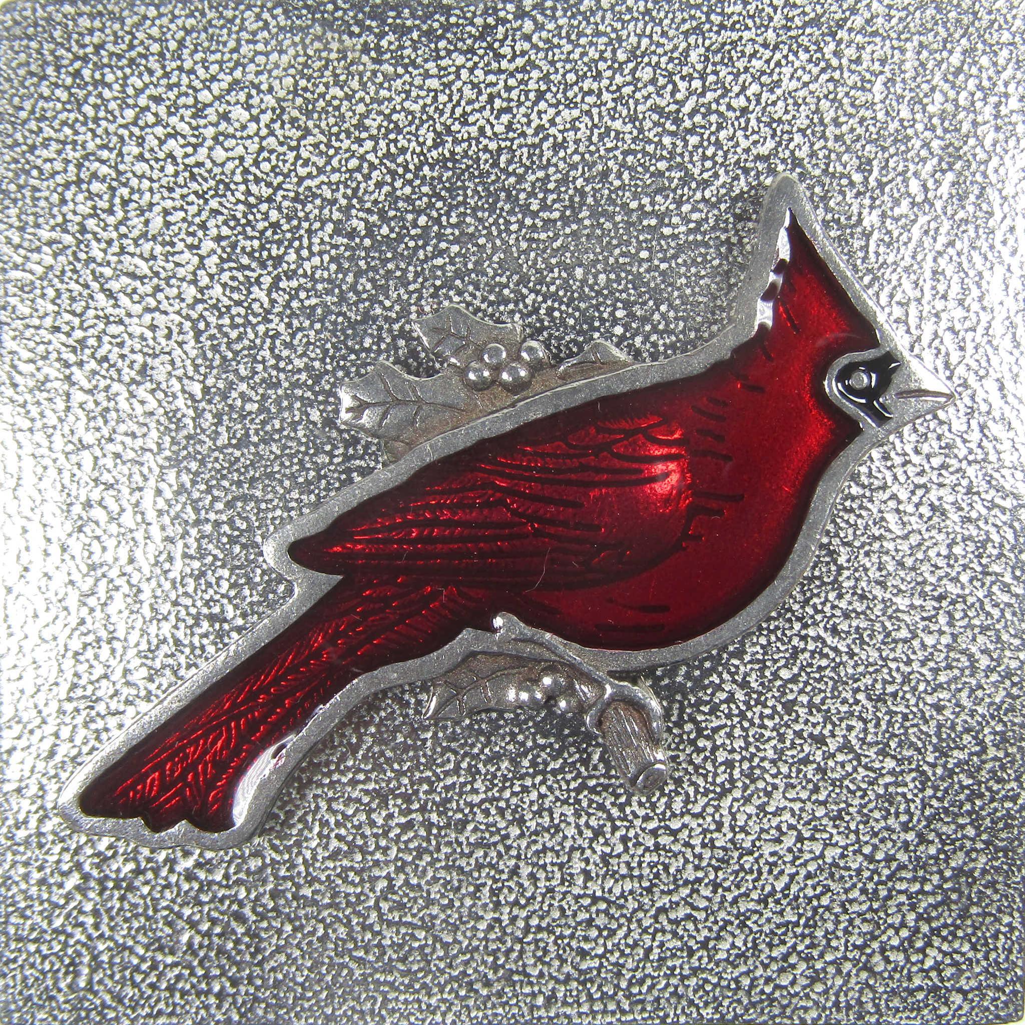 Cardinal Handcrafted Pewter Treasure Box
