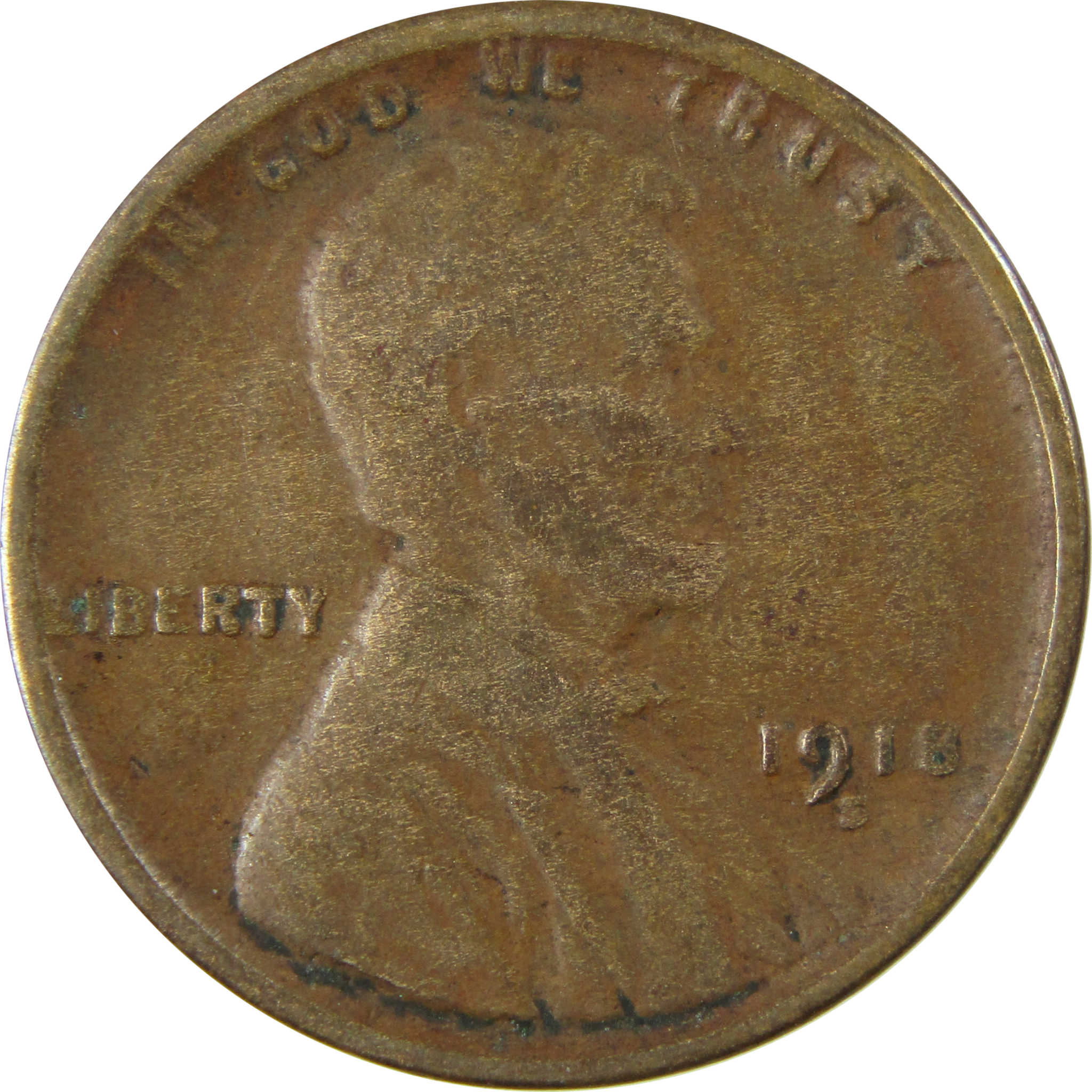 1918 S Lincoln Wheat Cent VF Very Fine Penny 1c Coin SKU:I25879