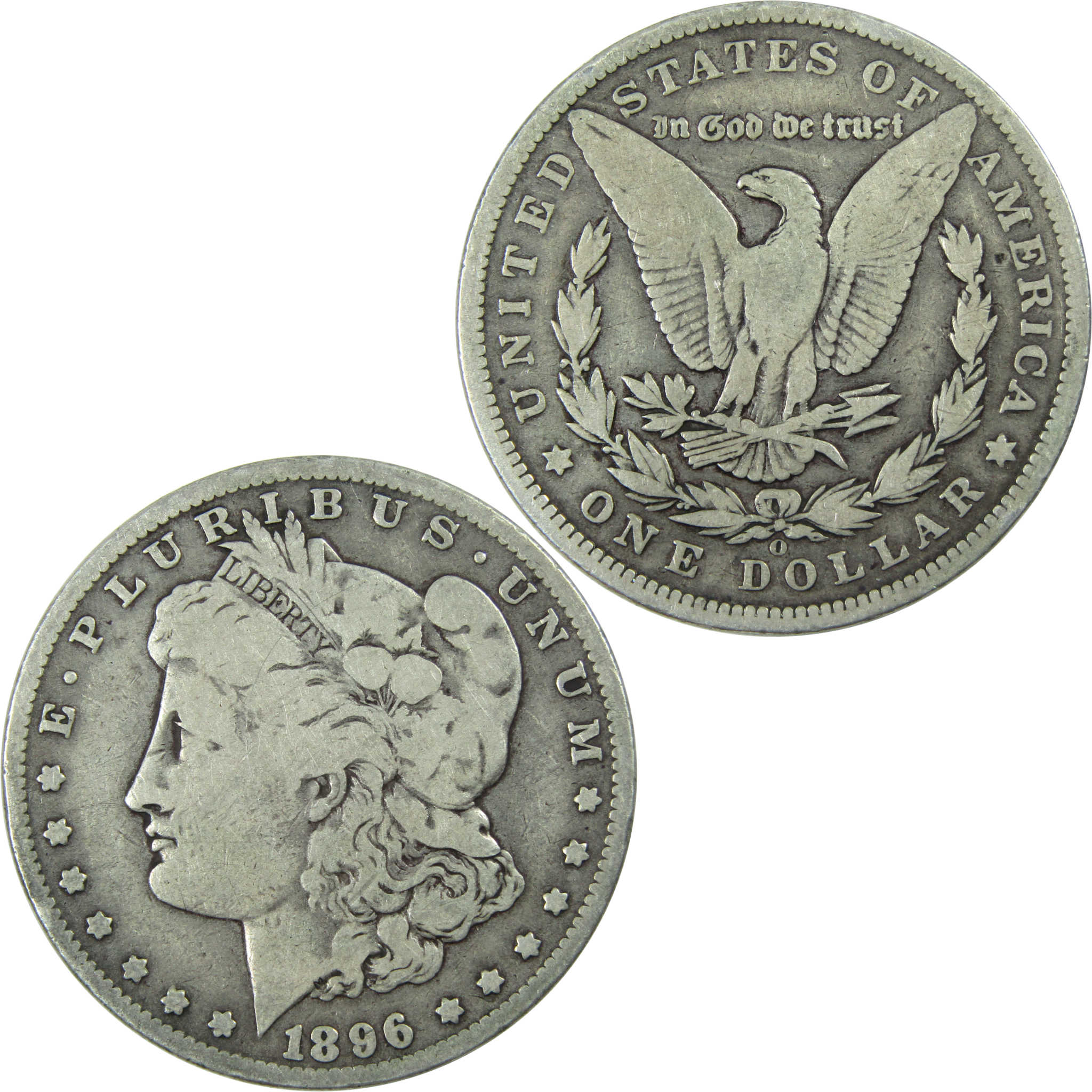 1896 O Morgan Dollar VG Very Good Silver $1 Coin SKU:I13725 - Morgan coin - Morgan silver dollar - Morgan silver dollar for sale - Profile Coins & Collectibles