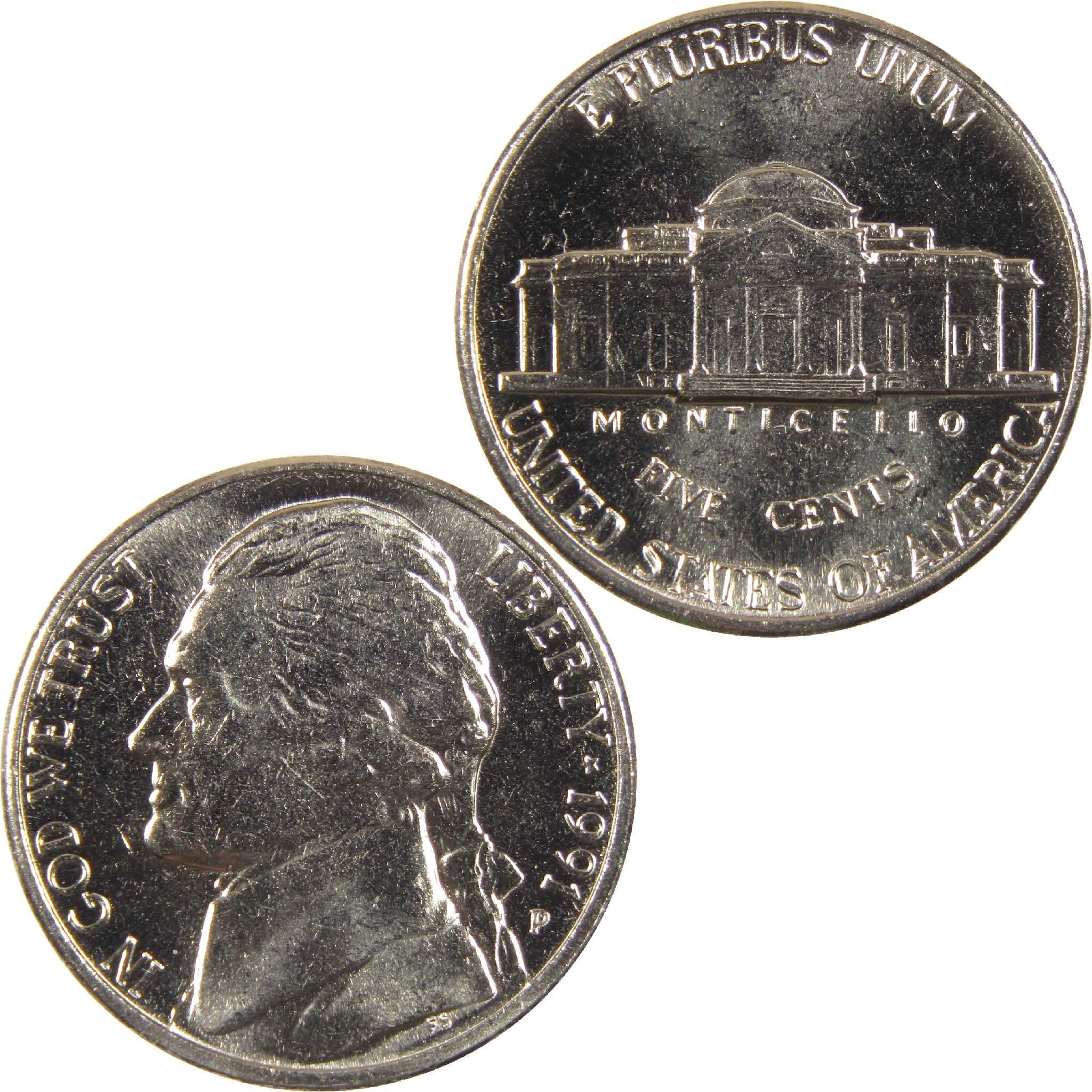 1991 P Jefferson Nickel BU Uncirculated 5c Coin