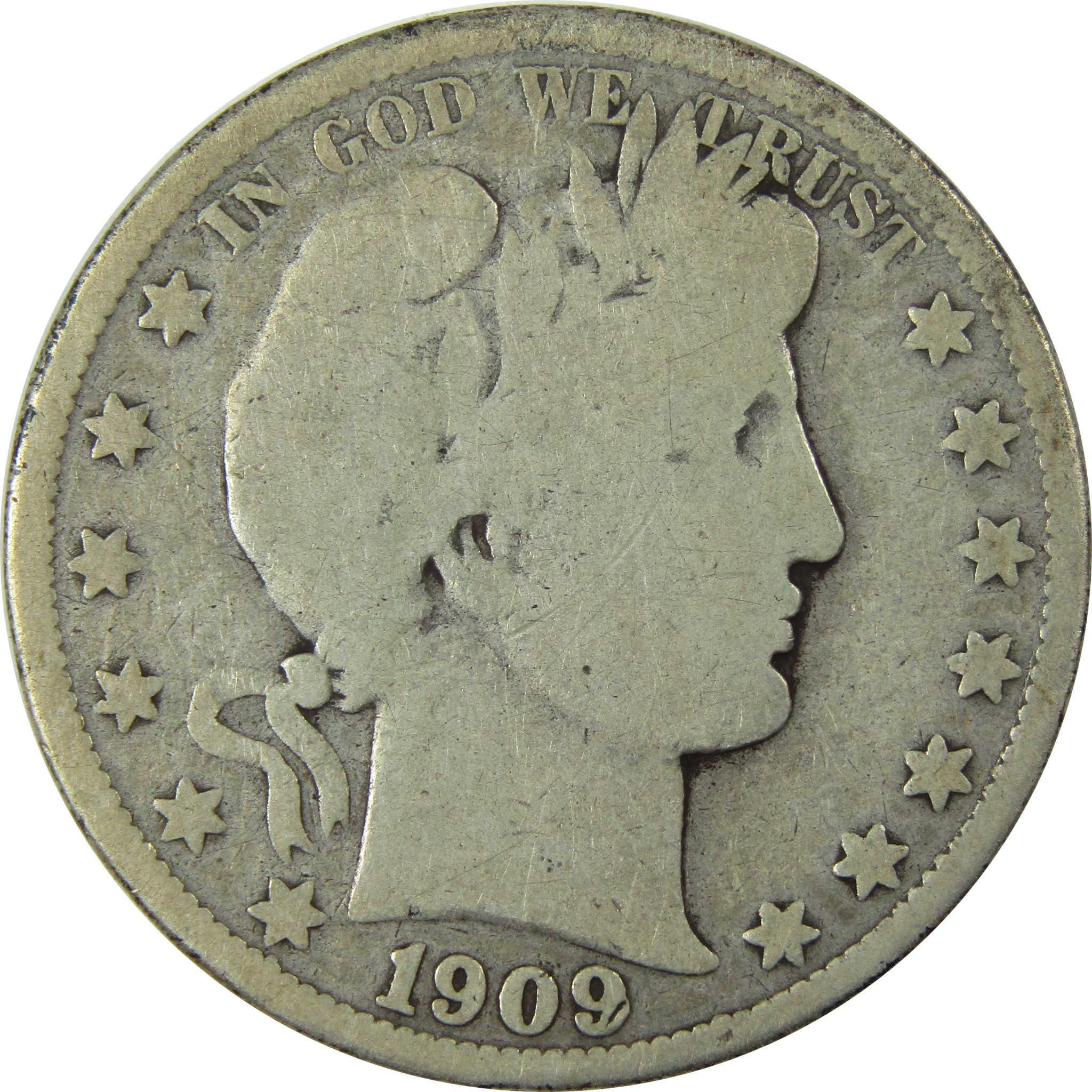 1909 O Barber Silver Half Dollar G Good 50c Coin SKU:I25972