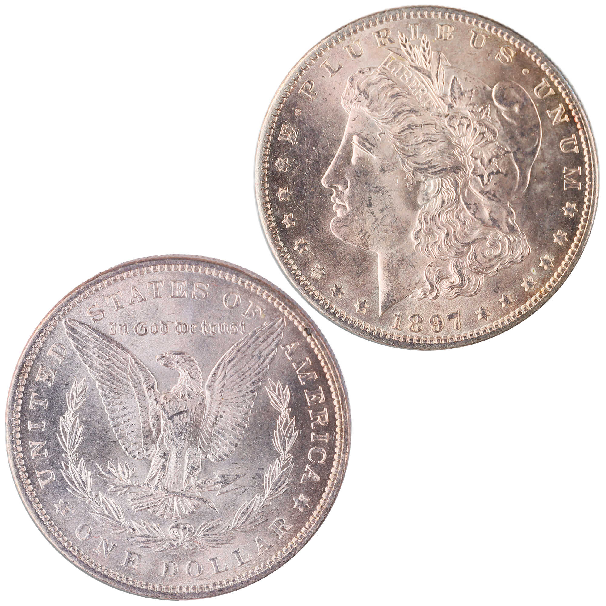 1897 Morgan Dollar BU Choice Uncirculated Silver $1 Coin SKU:I12048 - Morgan coin - Morgan silver dollar - Morgan silver dollar for sale - Profile Coins & Collectibles