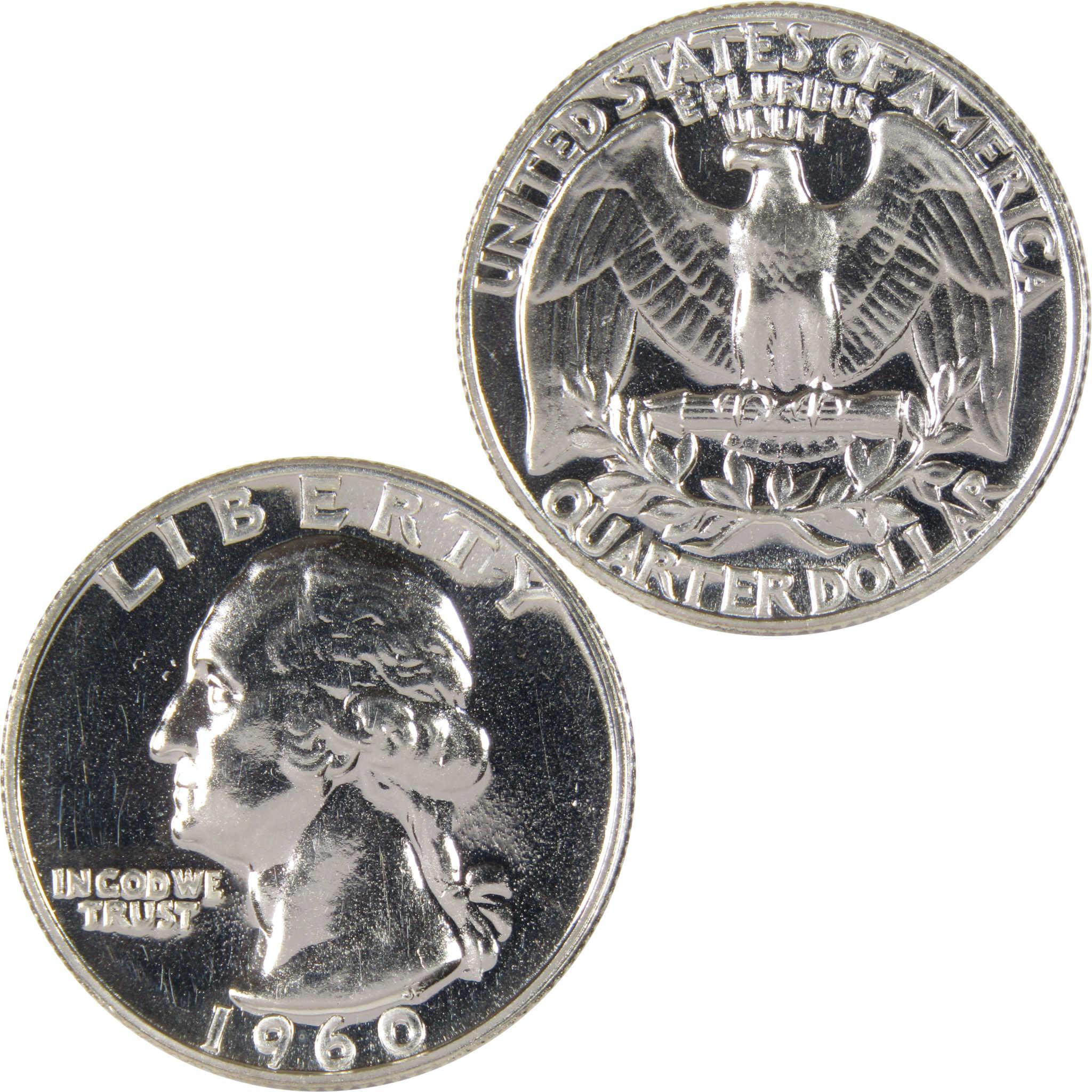1960 Washington quarter silver coin obverse and reverse collectible currency