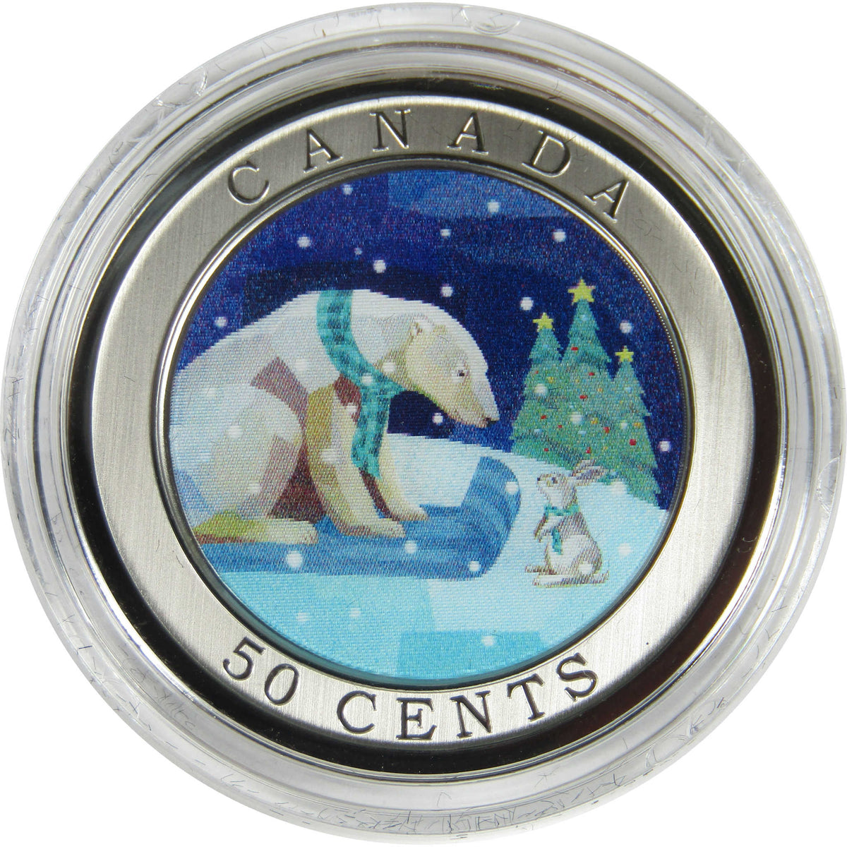 2023 Canada Holiday Sledding Half Dollar Lenticular Coin Uncirculated