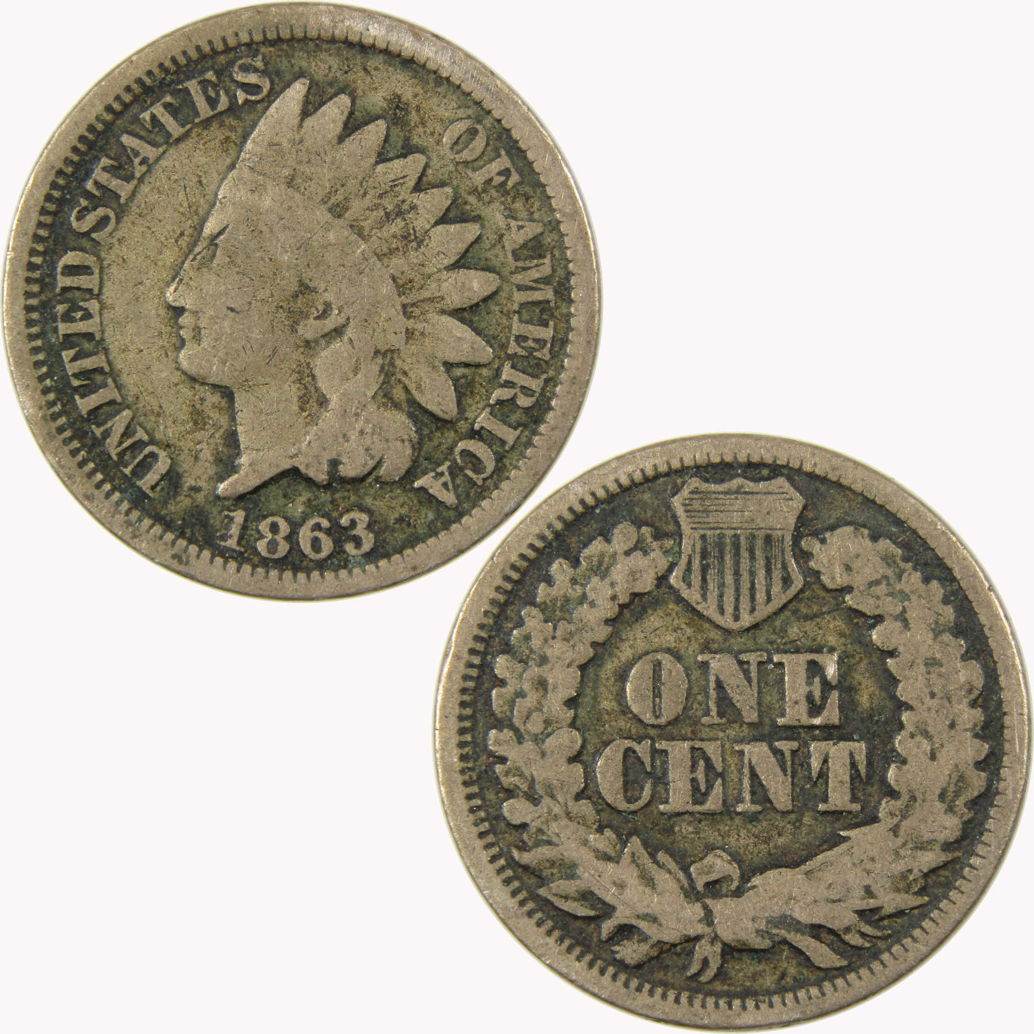 1863 Indian Head Cent G Good Penny 1c Coin SKU:CP1105