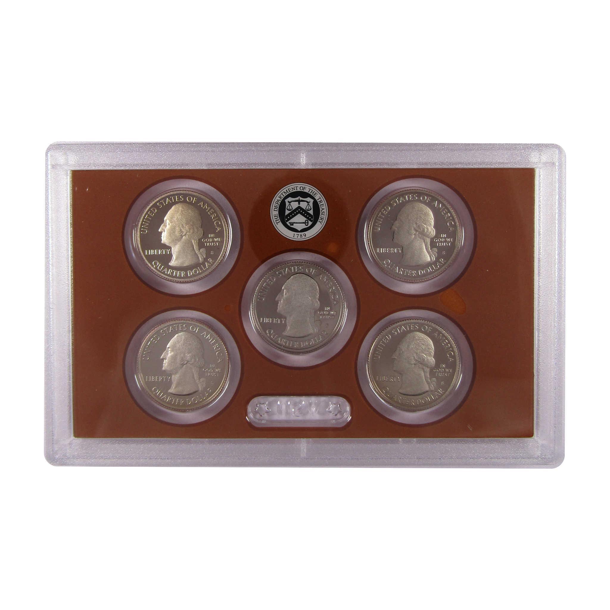 United States quarter coin set in clear plastic collectible display case