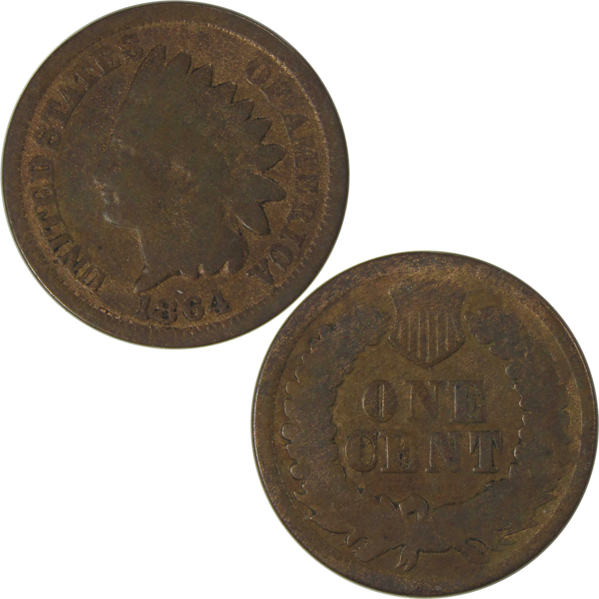 1864 Indian Head Cent G Good Bronze Penny 1c Coin SKU:I22694