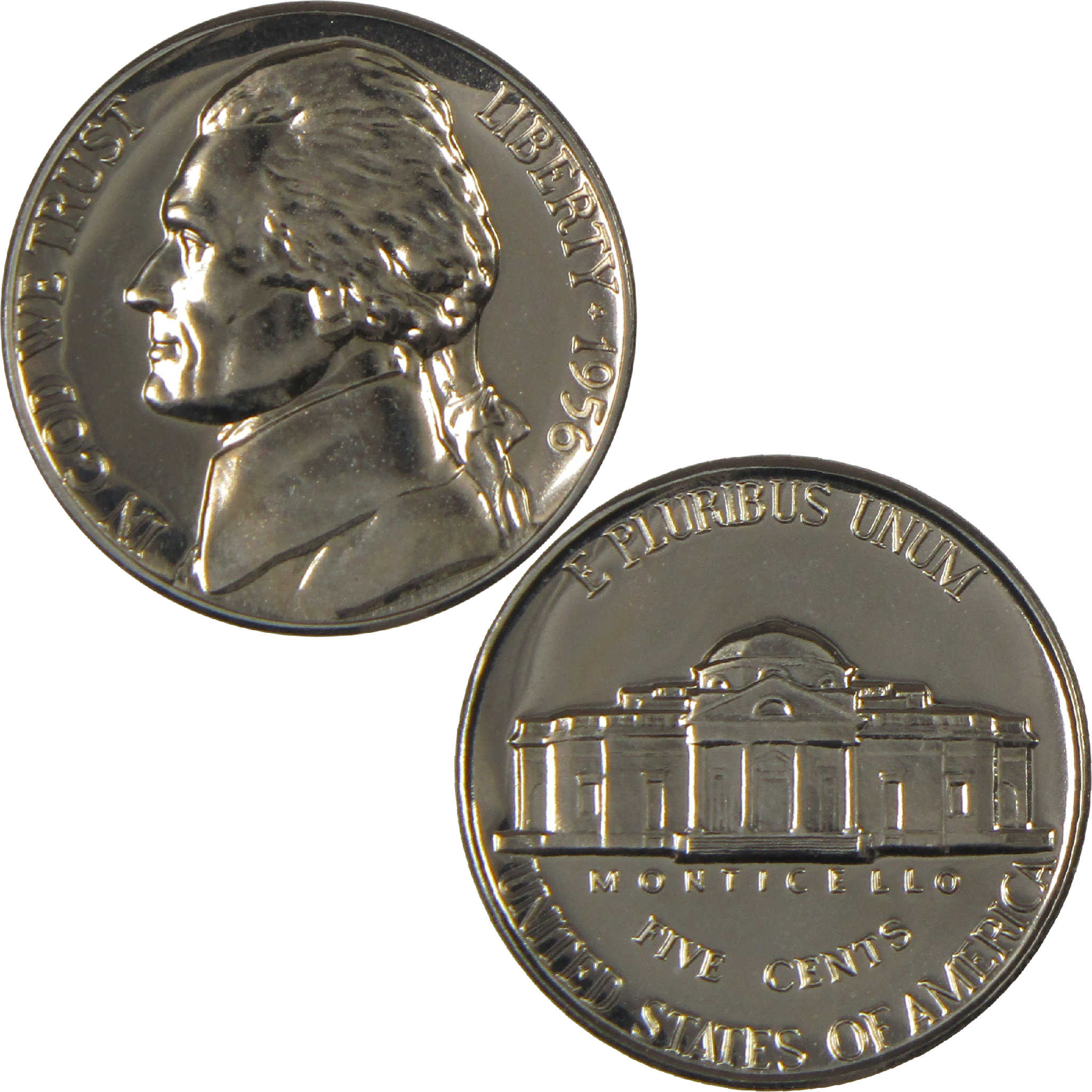 1956 Jefferson Nickel Choice Proof 5c Coin