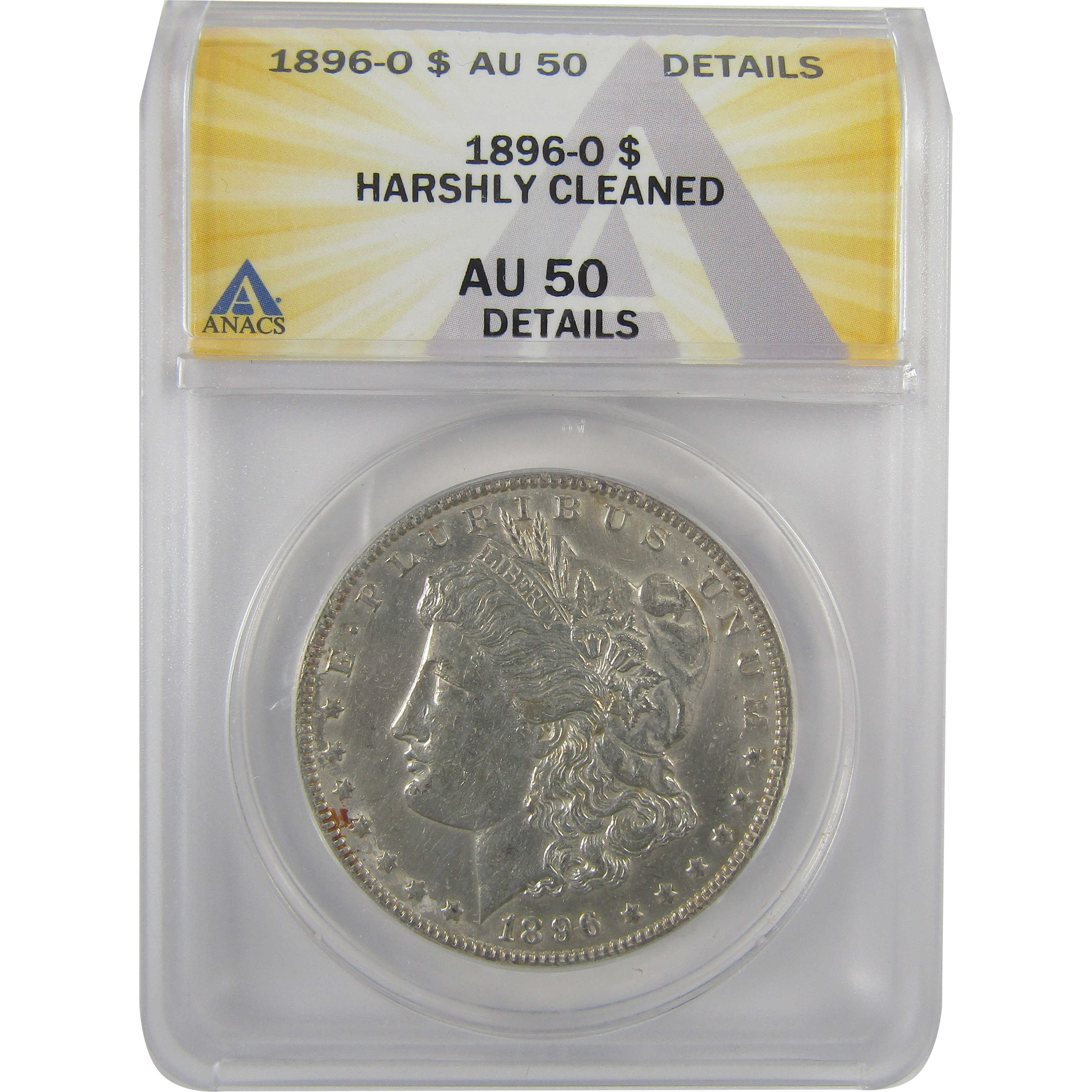 1896 O Morgan Dollar AU 50 Details ANACS Silver $1 Coin SKU:I19043 - Morgan coin - Morgan silver dollar - Morgan silver dollar for sale - Profile Coins & Collectibles